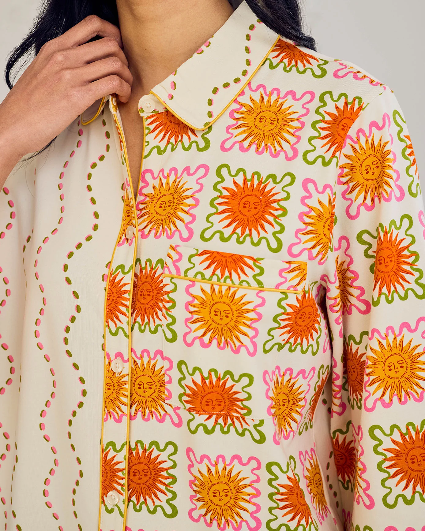 Organic Cotton Sunshine Tile Print Nightshirt - Image 2