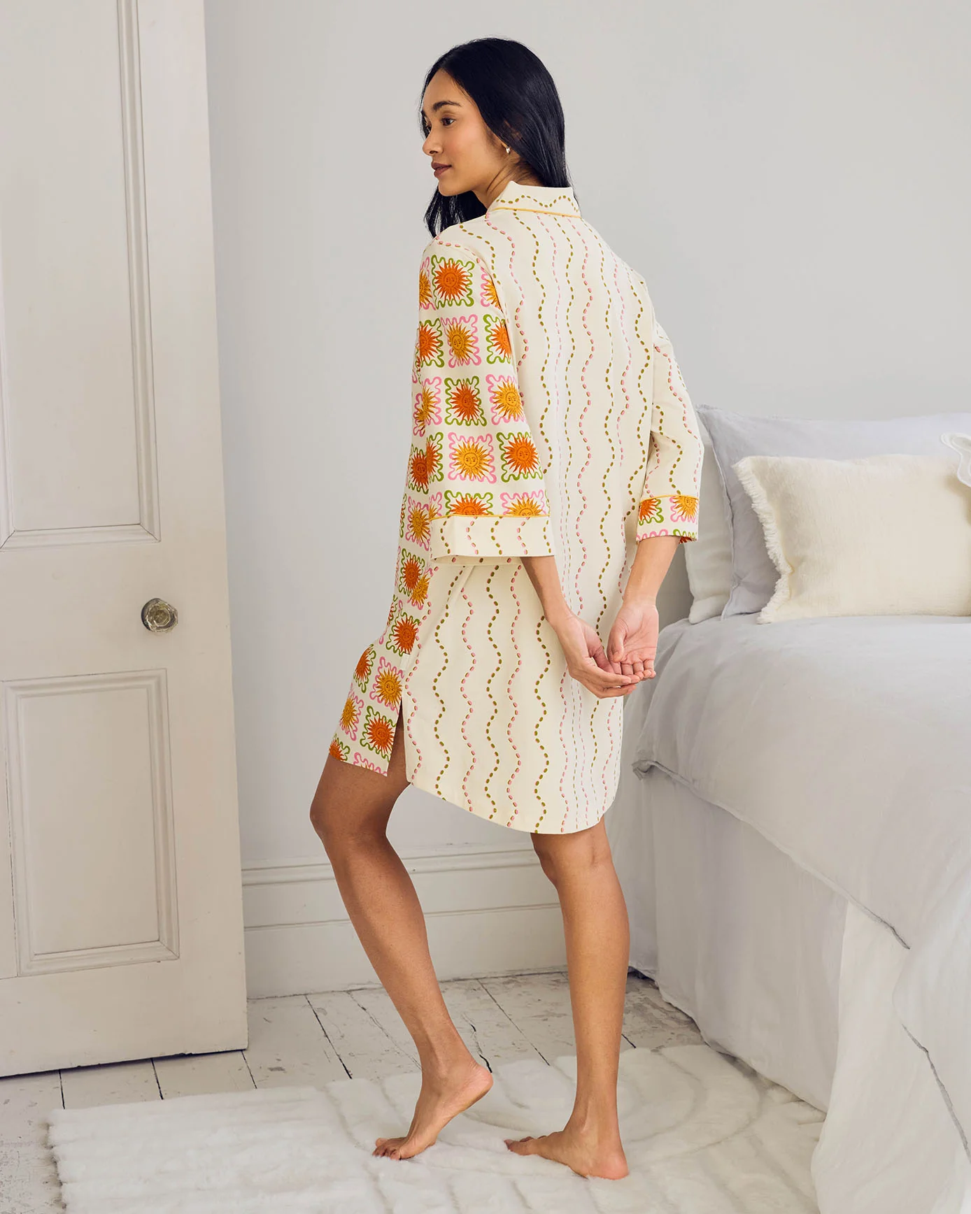 Organic Cotton Sunshine Tile Print Nightshirt - Image 4