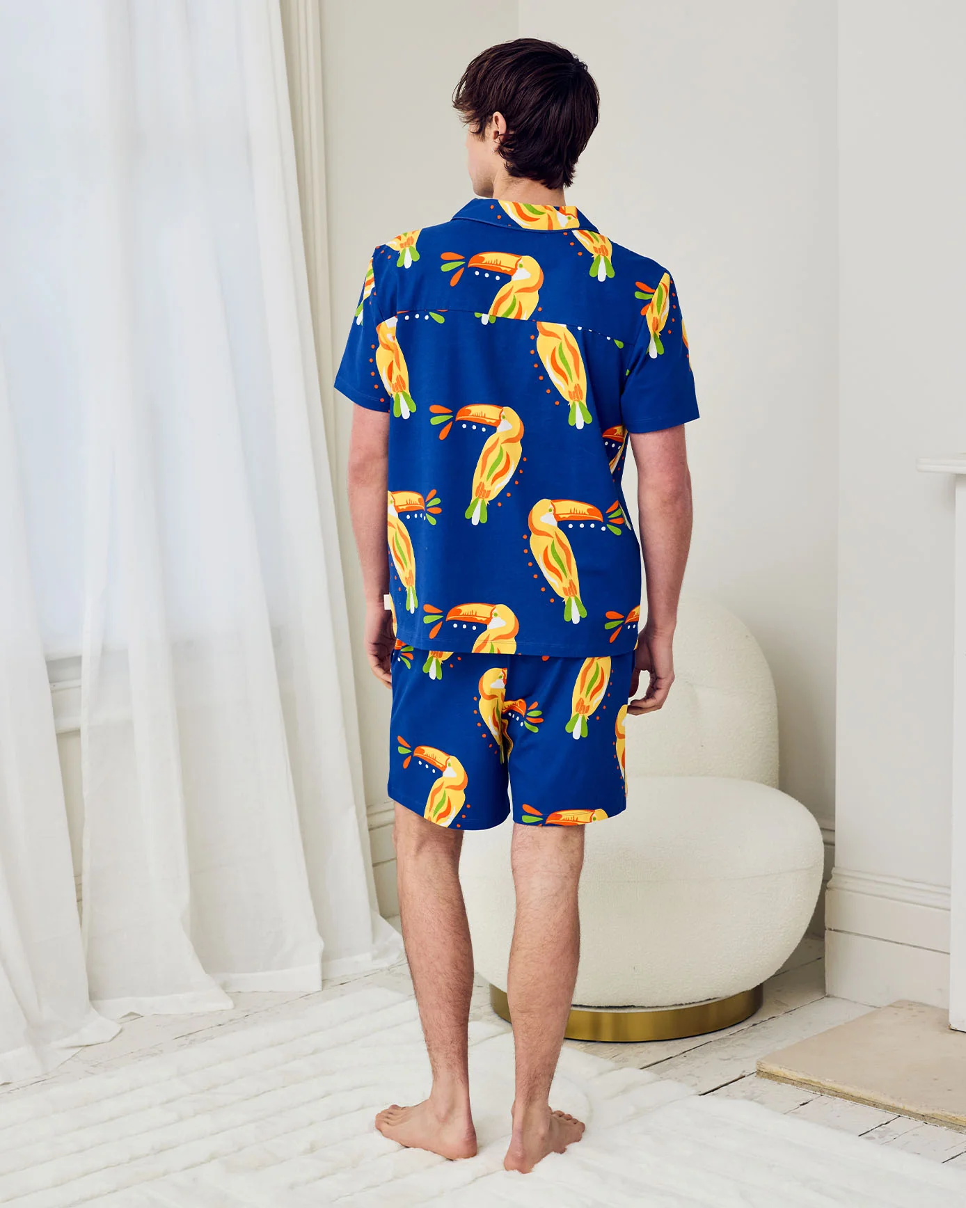 Organic Cotton Toucan Print Button Up Short Pyjama Set - Image 4