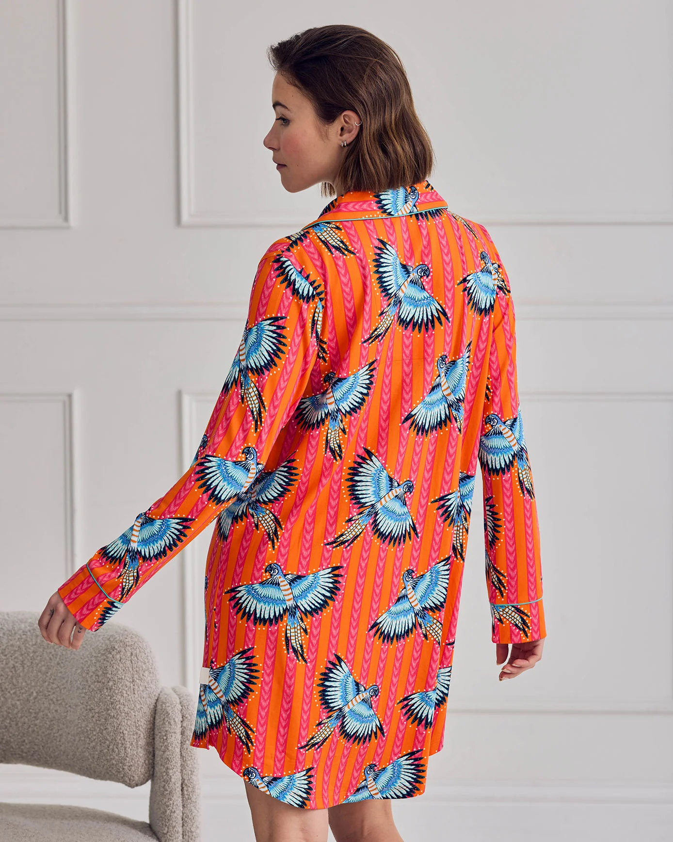Parrot Stripe Print Nightshirt - Image 4
