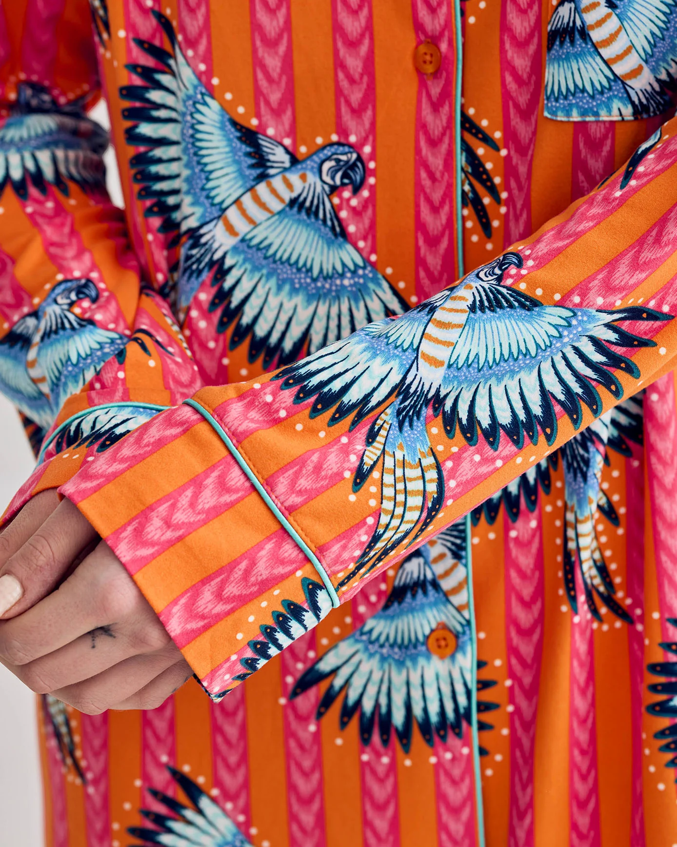 Parrot Stripe Print Nightshirt - Image 6
