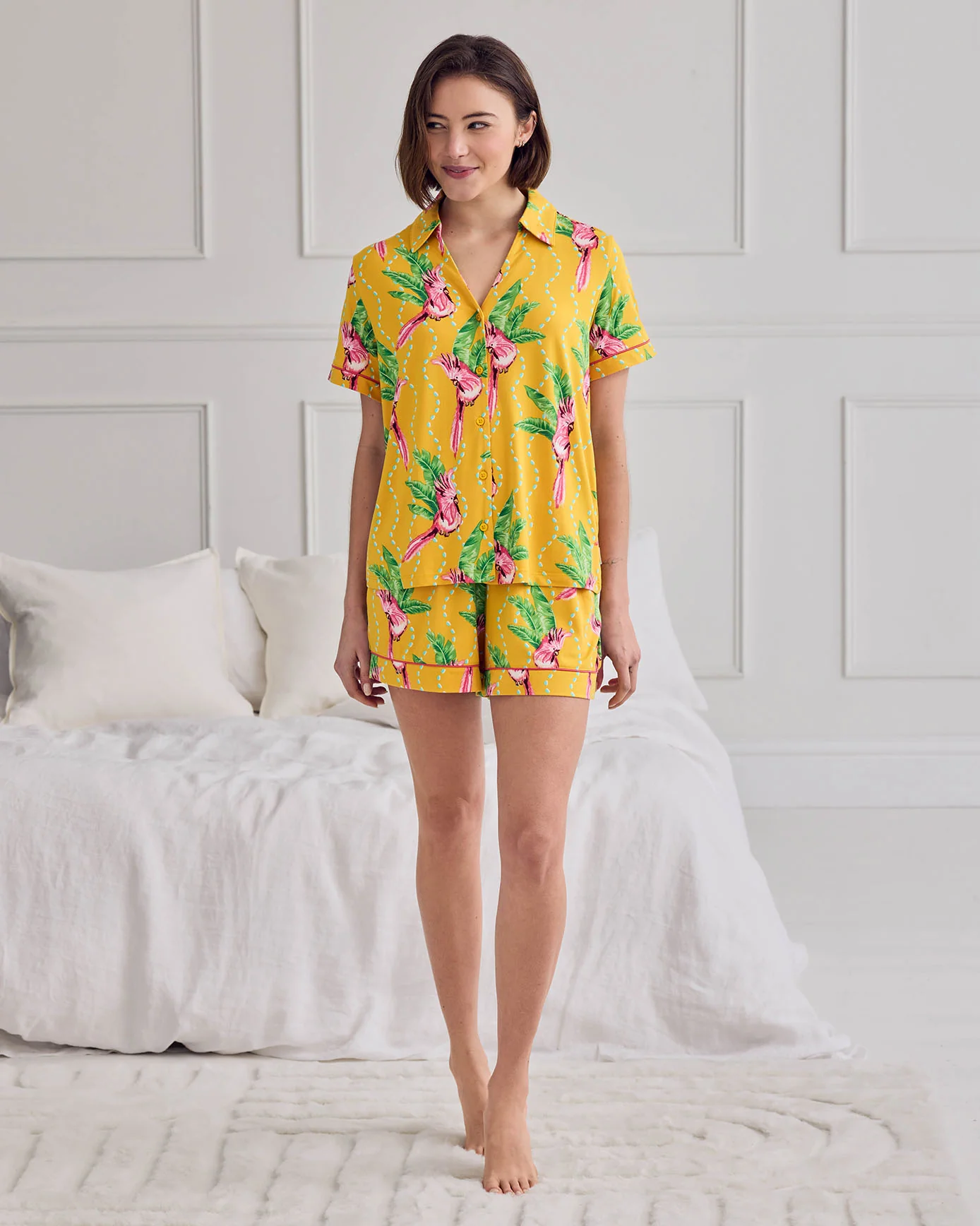 Parrot Wavy Stripe Print Short Pyjama Set - Image 3