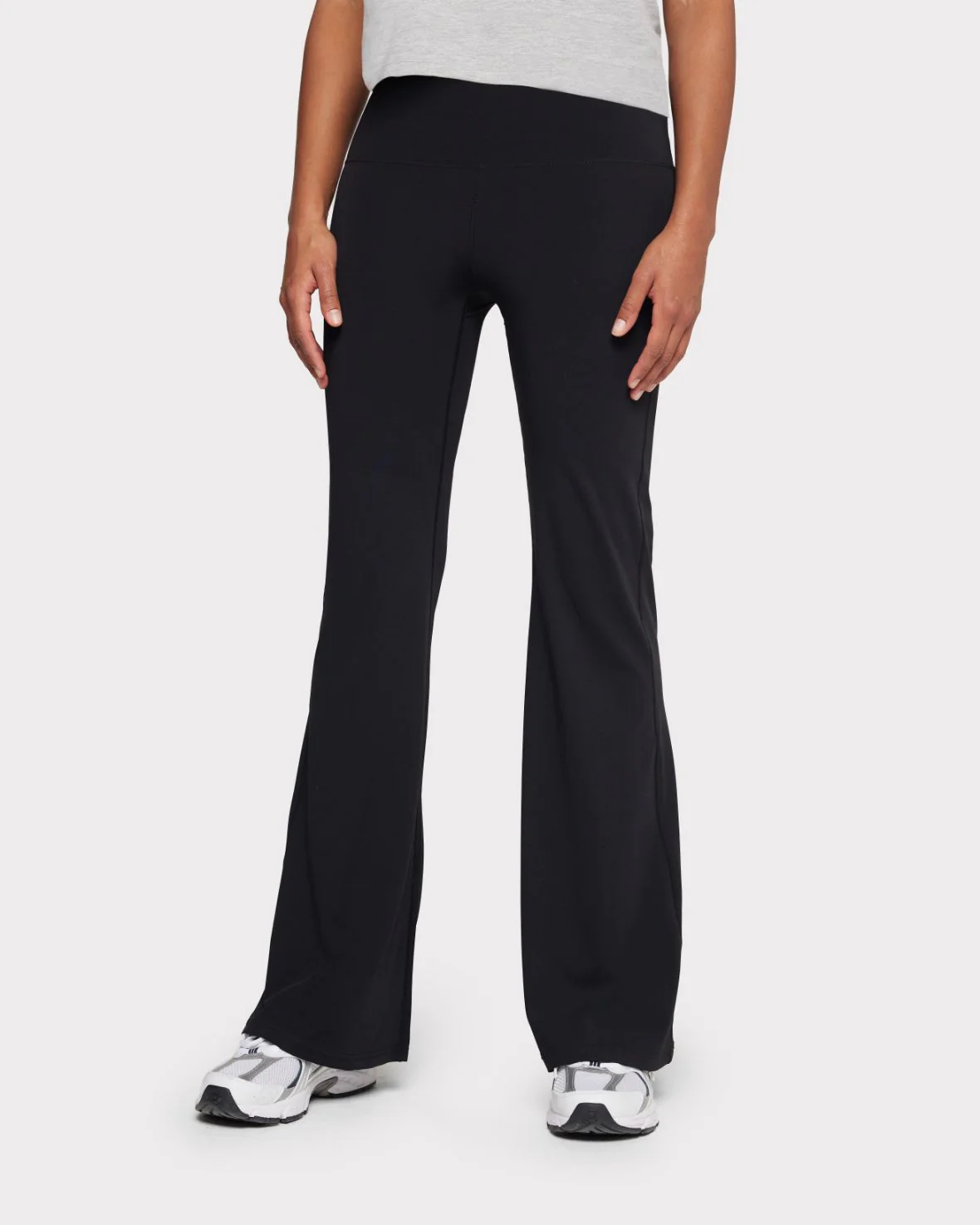 Petite Soft + Stretch High-Rise Flared Leggings - Black - Image 3
