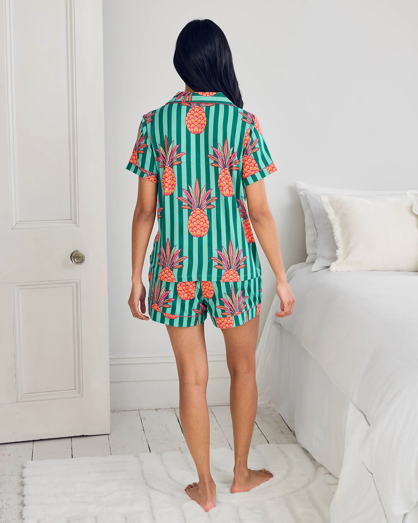 Pineapple Stripe Print Short Pyjama Set - Image 4