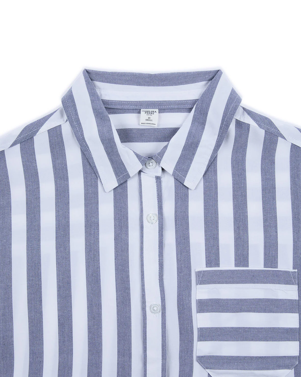 Poplin Stripe Boyfriend Shirt - Blue - Image 5