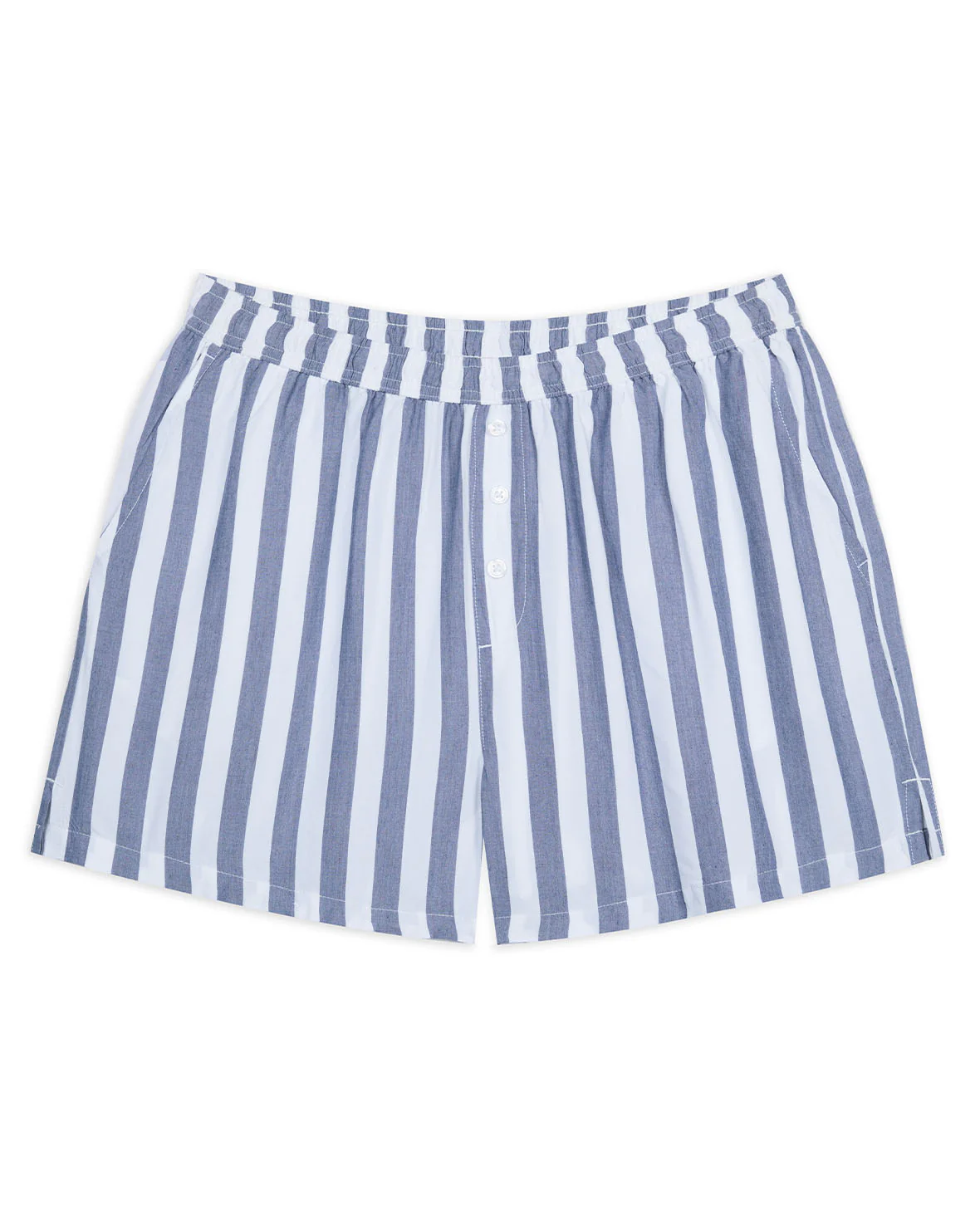Poplin Stripe Shorts - Blue - Image 4