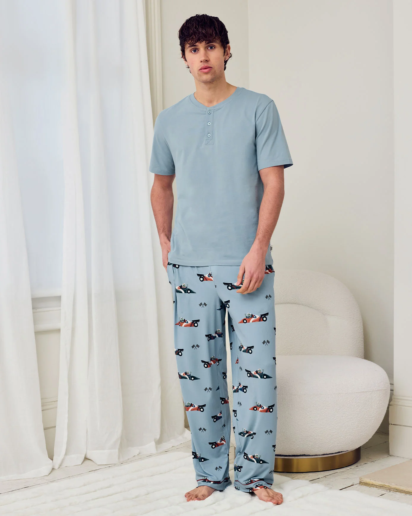 Racing Frogs Print Long Pyjama Set