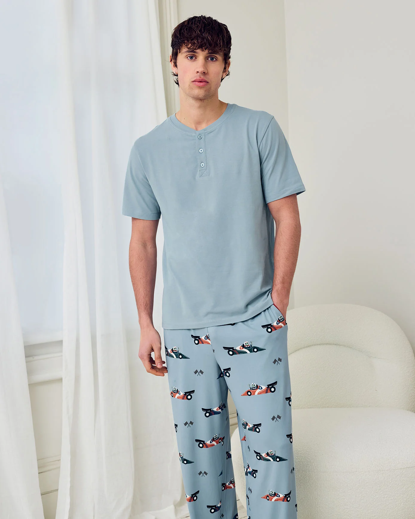 Racing Frogs Print Long Pyjama Set - Image 2