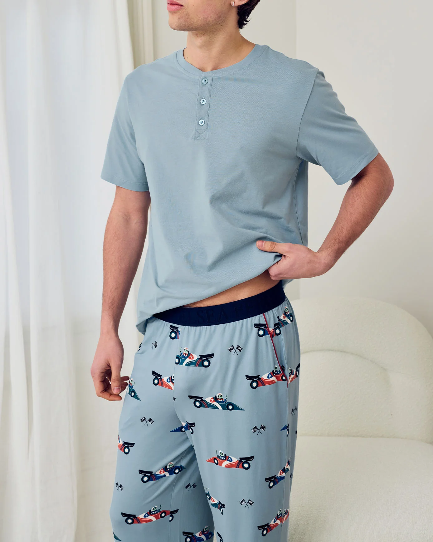 Racing Frogs Print Long Pyjama Set - Image 3