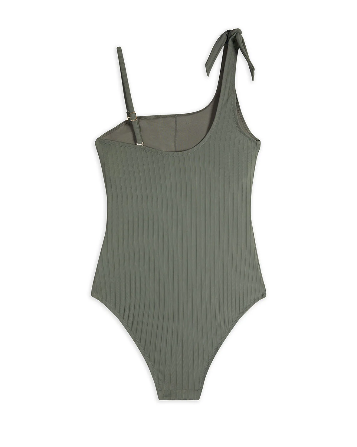 Rib One Shoulder Swimsuit - Image 5