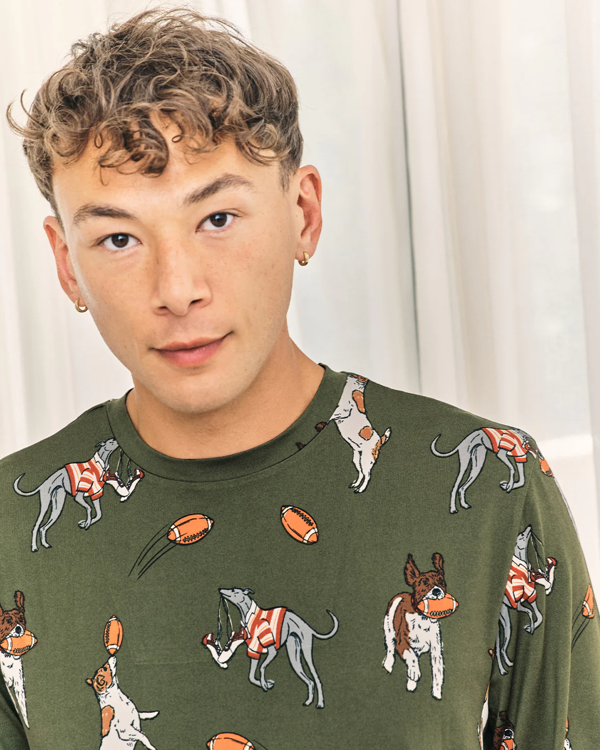 Rugby Dogs Print Long Pyjama Set - Image 3