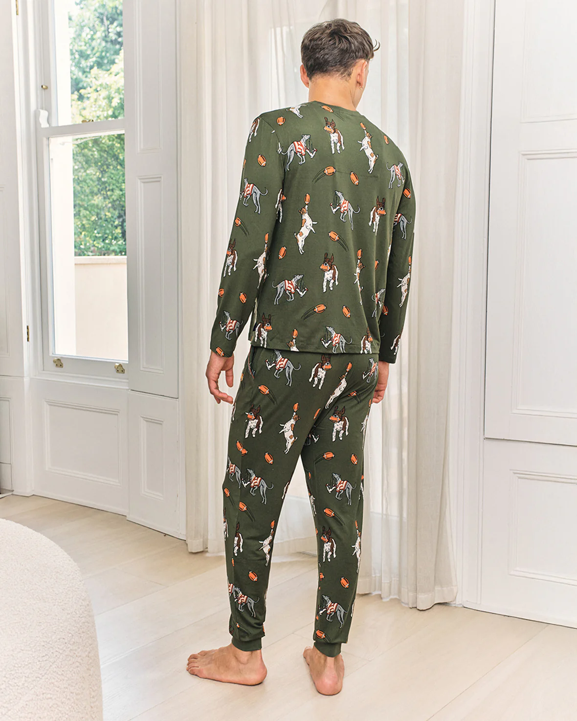 Rugby Dogs Print Long Pyjama Set - Image 6