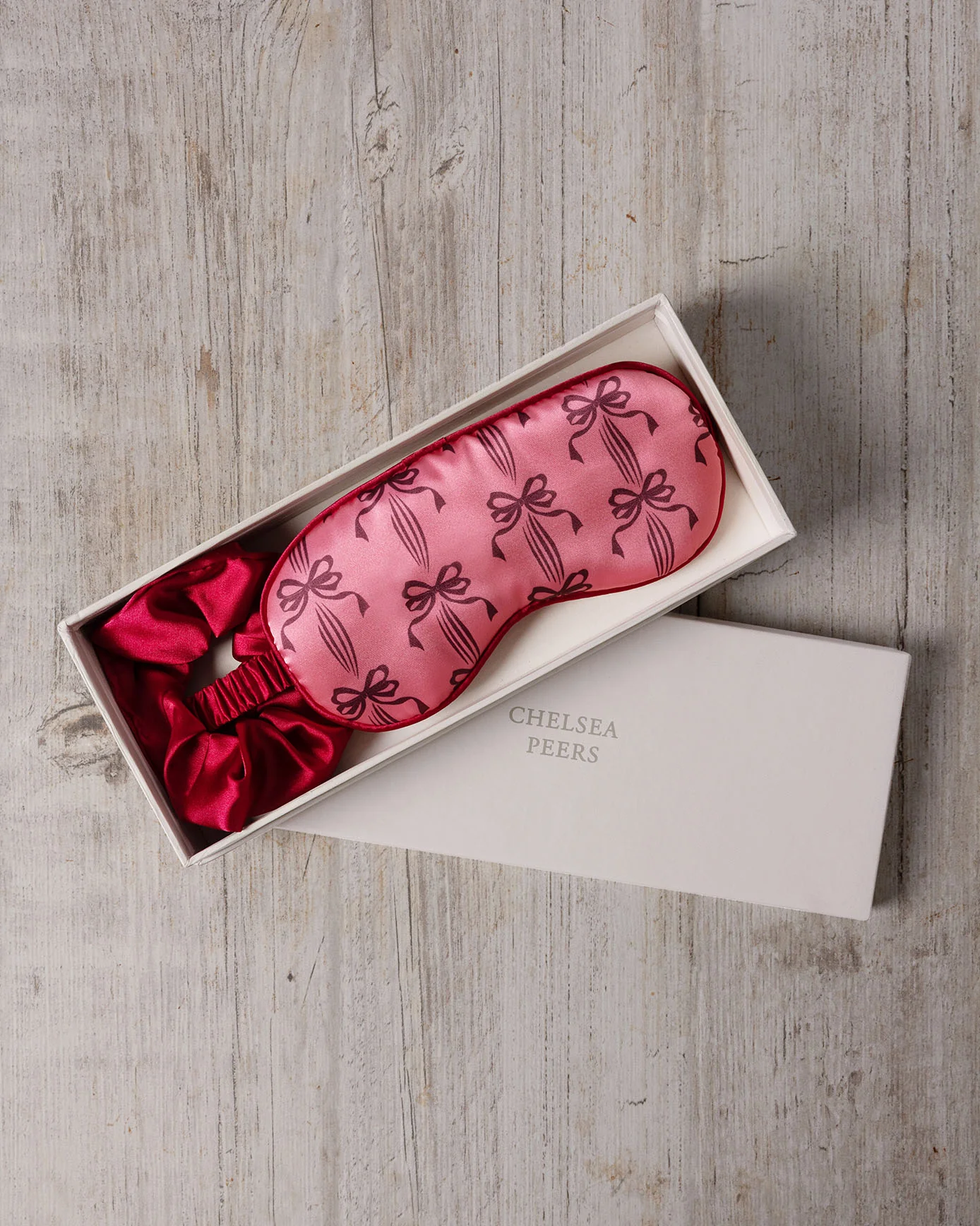 Satin Bow Print Sleep Mask & Scrunchie Gift Set - Image 2
