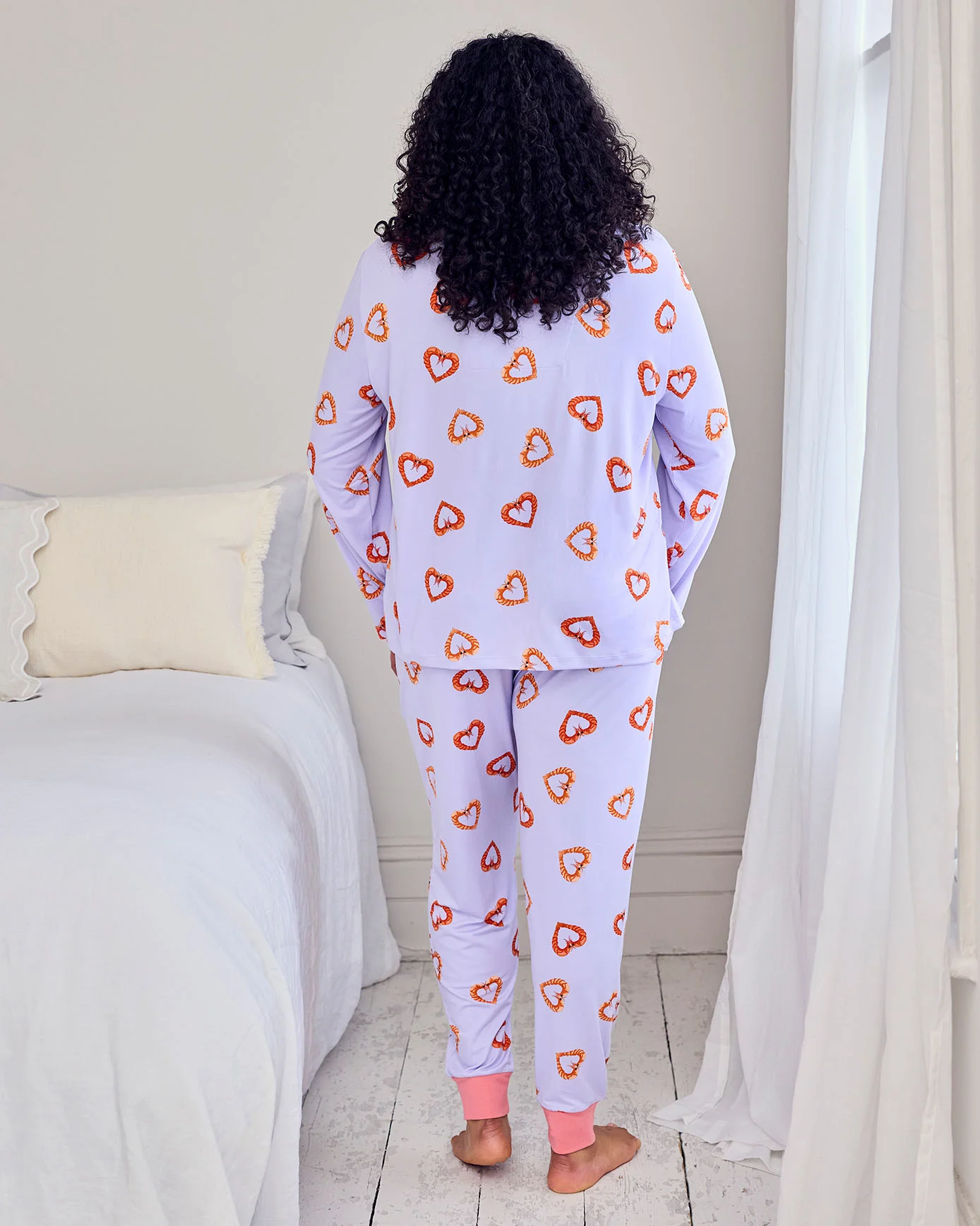Shrimp Heart Print Long Pyjama Set - Image 7