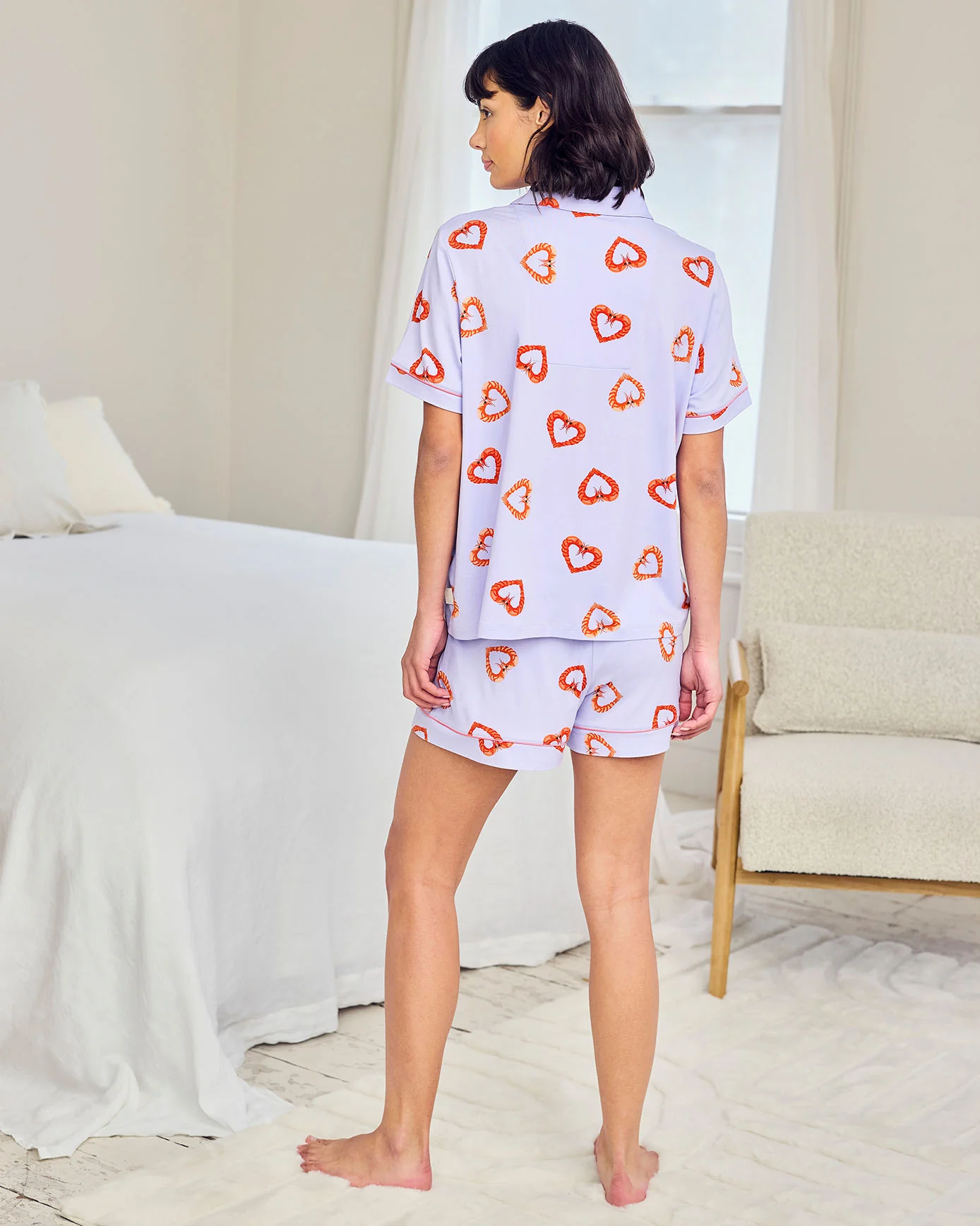 Shrimp Heart Print Short Pyjama Set - Image 4