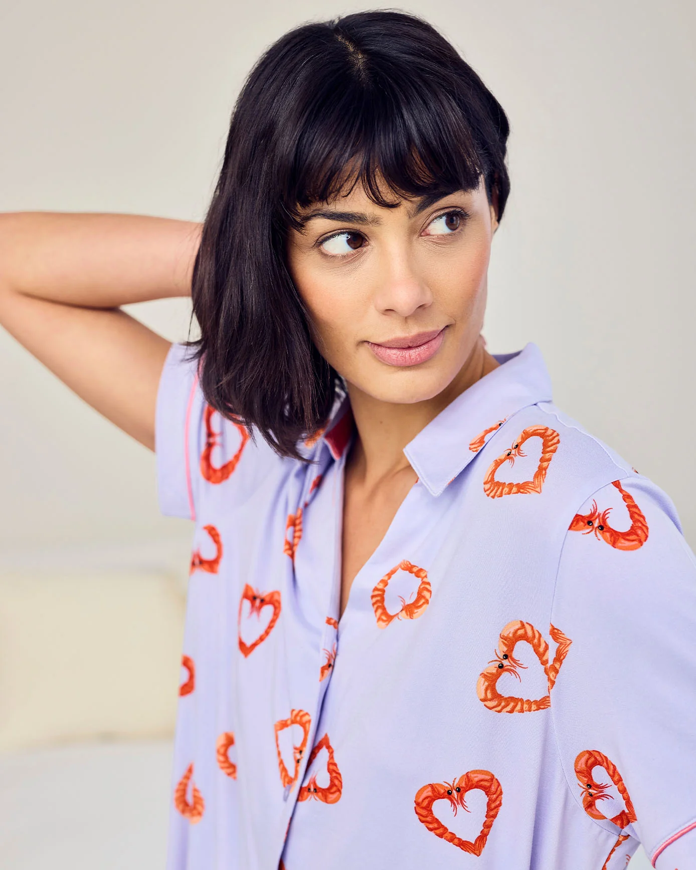 Shrimp Heart Print Short Pyjama Set - Image 6