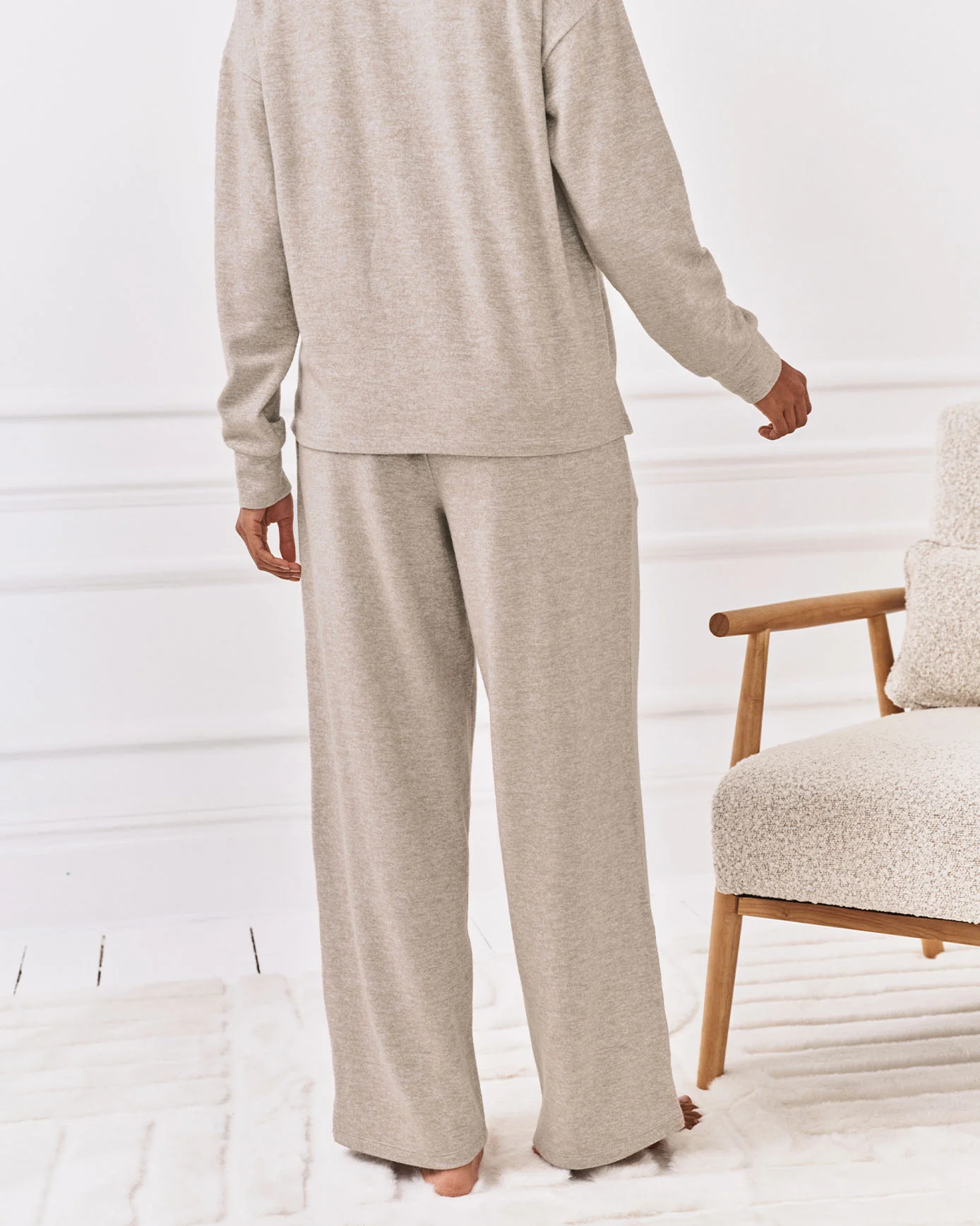 Slub-Knit Marl Joggers - Beige - Image 7