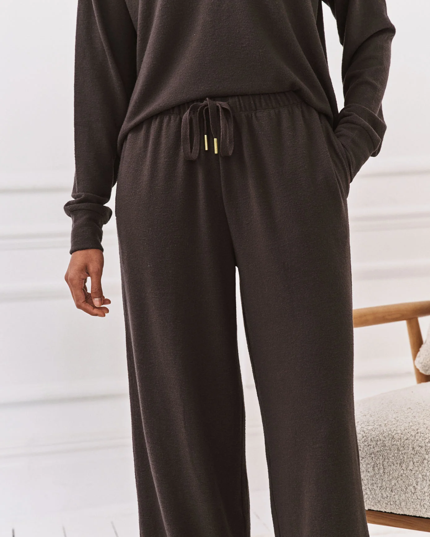Slub-Knit Marl Joggers - Brown - Image 2
