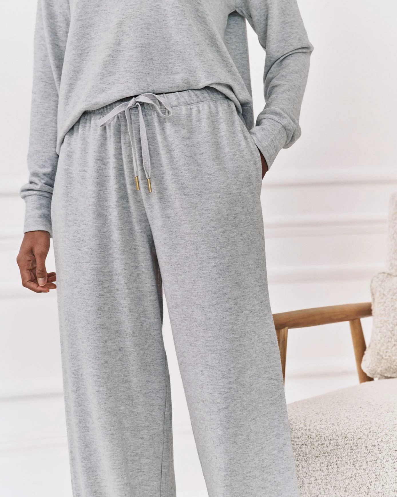 Slub-Knit Marl Joggers - Grey - Image 3