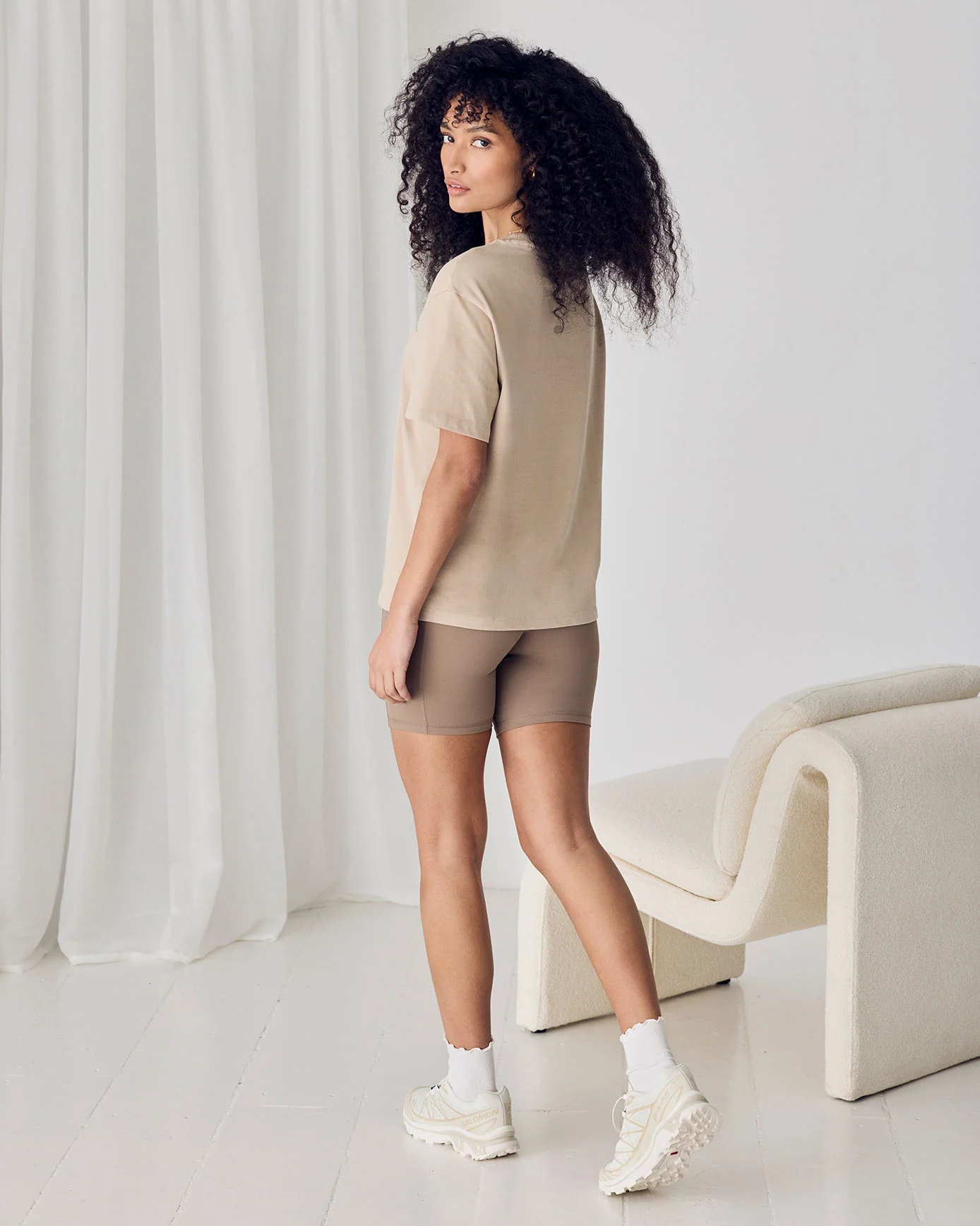 SoftSculpt Cycling Shorts - Latte - Image 6