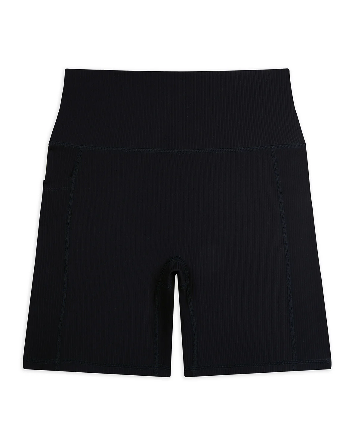 SoftSculpt Rib Cycling Shorts - Black - Image 3