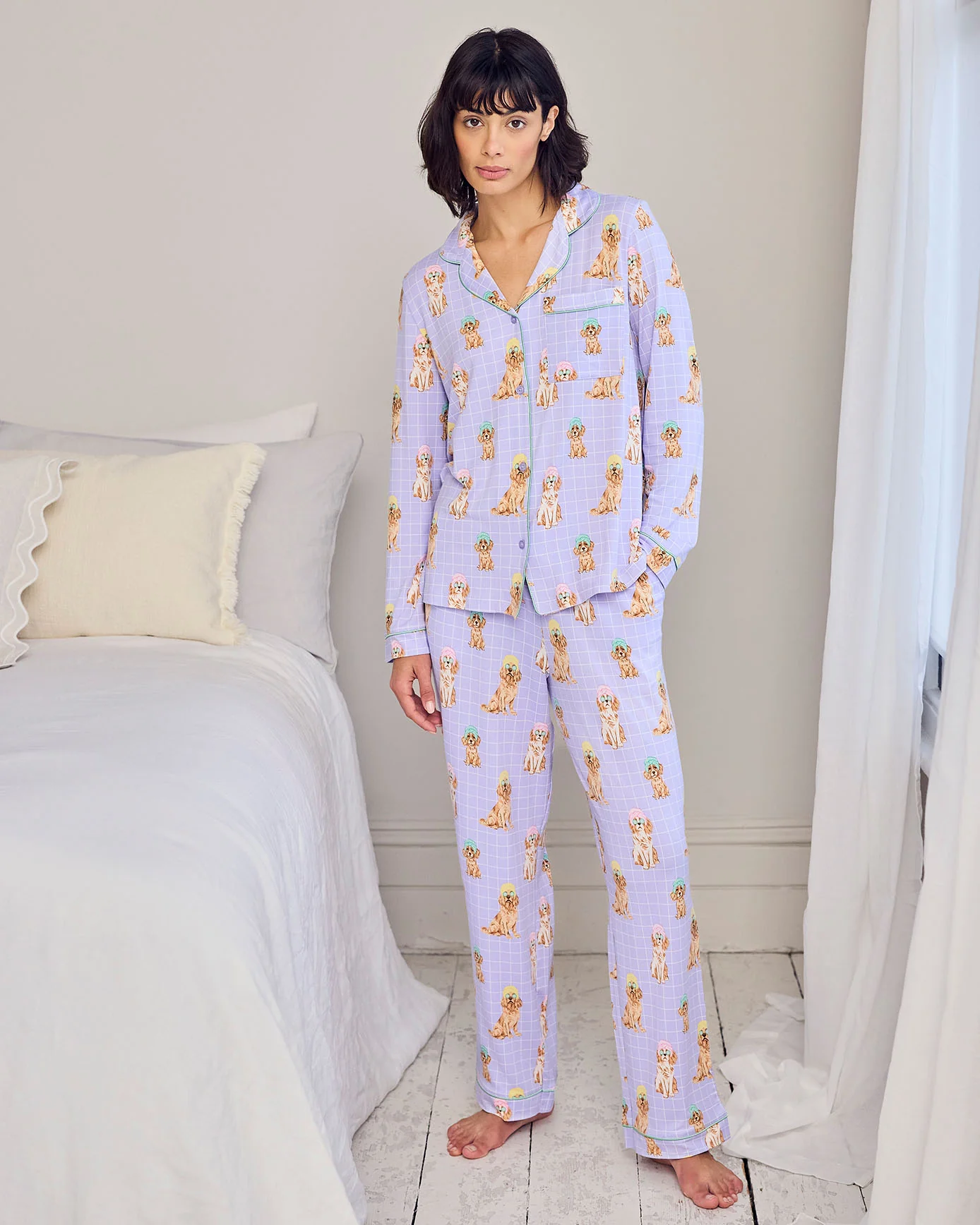 Spa Dogs Print Long Pyjama Set