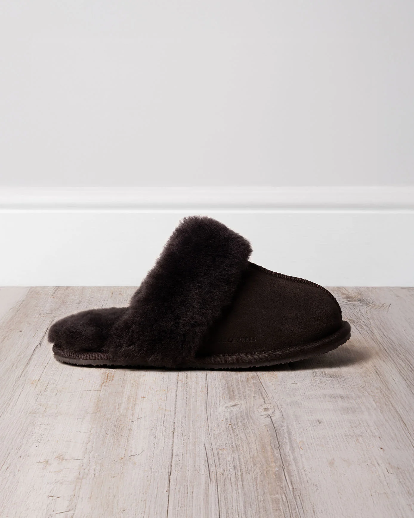 Suede Sheepskin Mule Slippers - Brown - Image 3