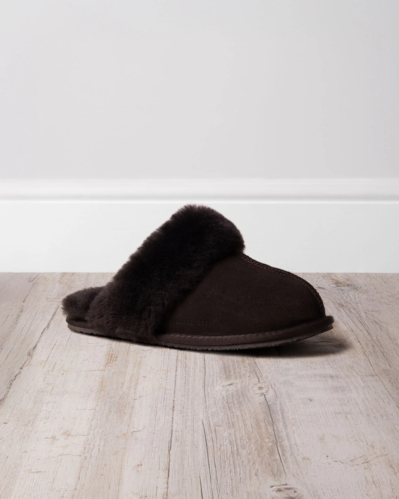 Suede Sheepskin Mule Slippers - Brown - Image 4