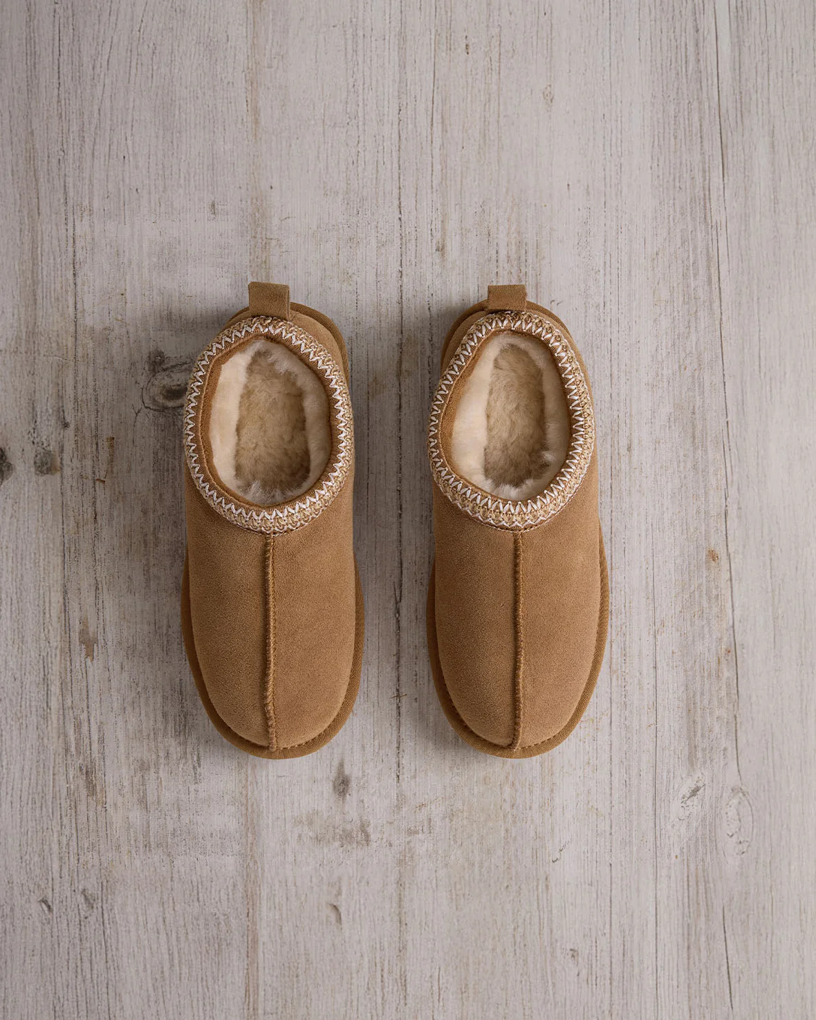 Suede Sheepskin Short Boot Slippers - Tan - Image 2