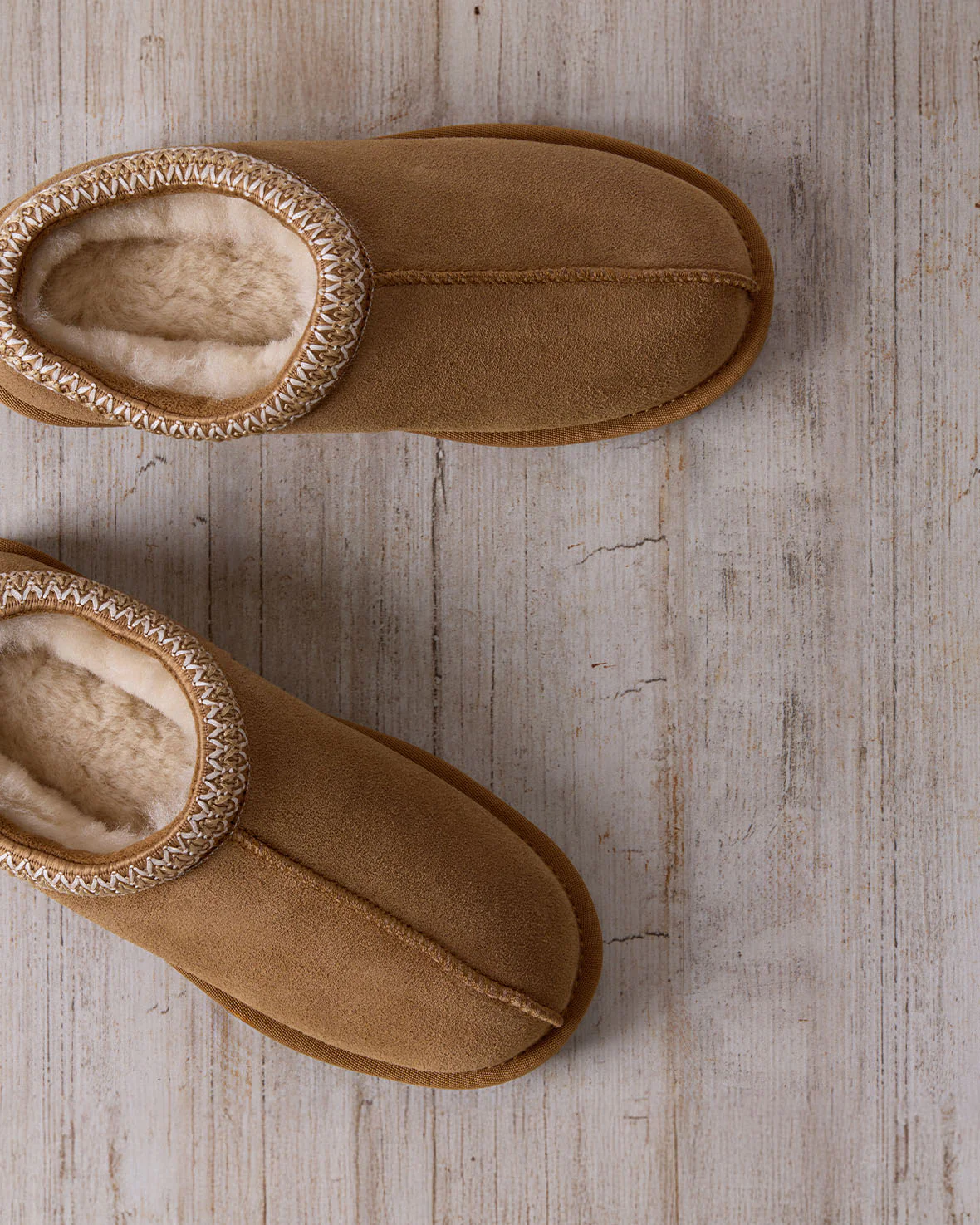 Suede Sheepskin Short Boot Slippers - Tan - Image 6