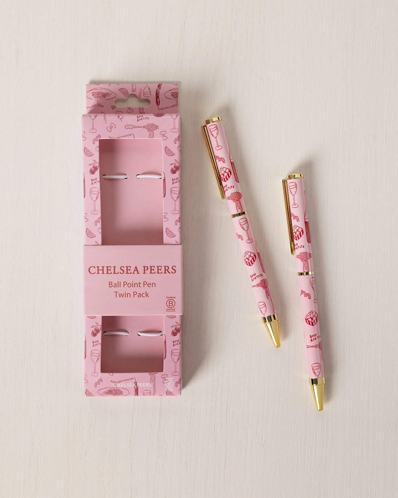 Supper Club Print Two Pack Boxed Pen Set - Pink