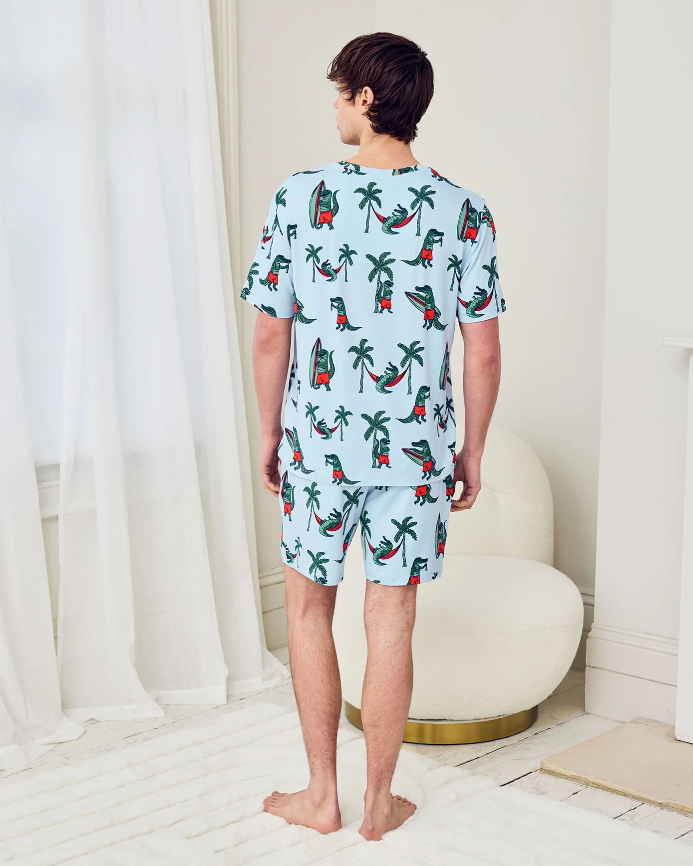 Surfing Crocodile Print Short Pyjama Set - Image 5