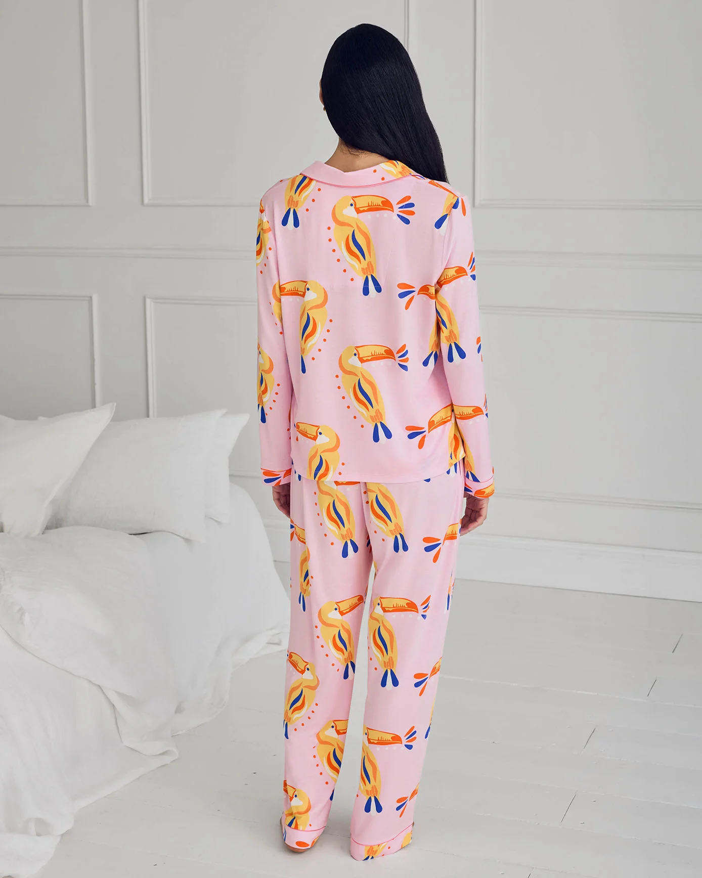 Tall TENCEL™ Modal Toucan Print Long Pyjama Set - Image 5