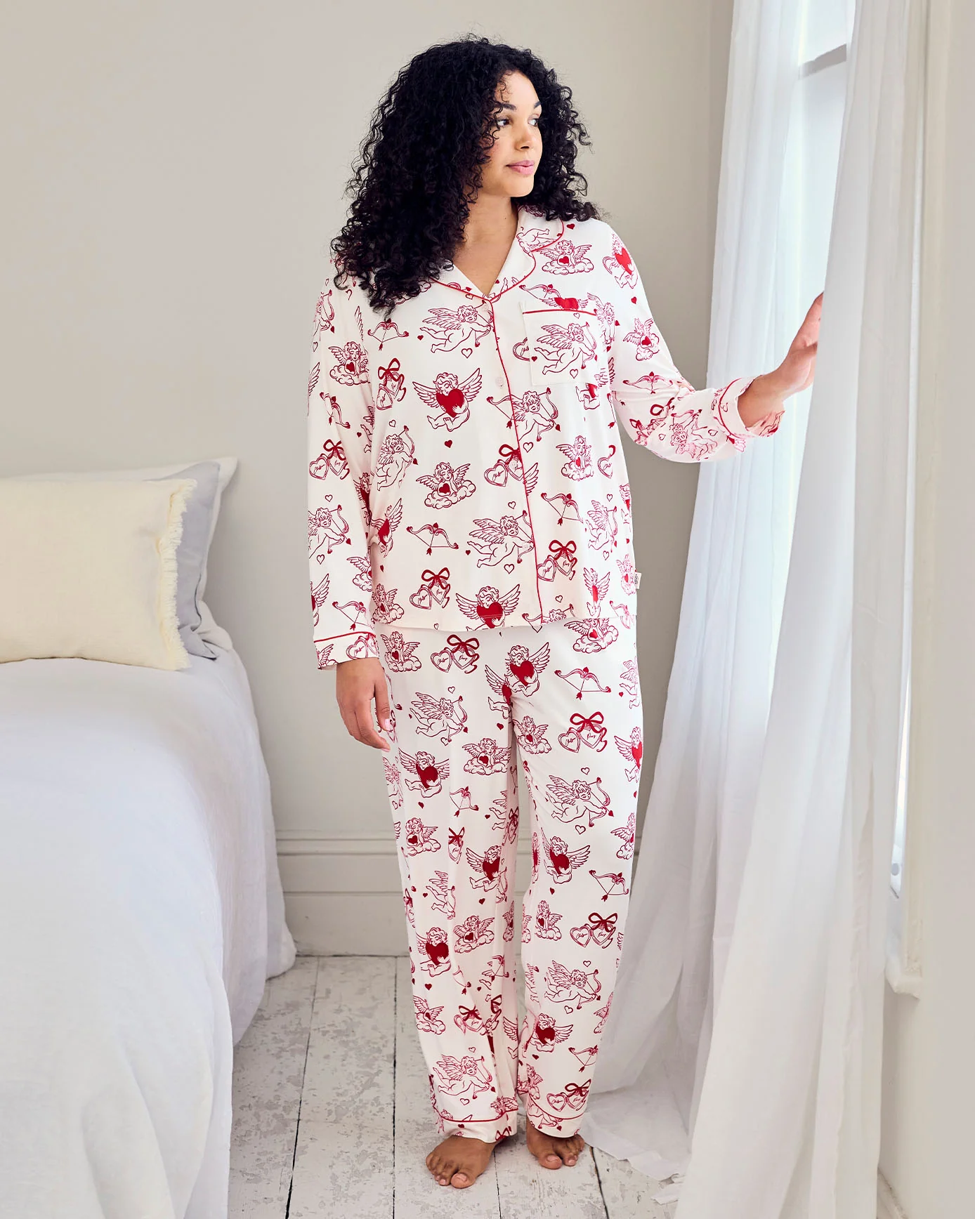 Tall Cherub Print Long Pyjama Set - Image 6