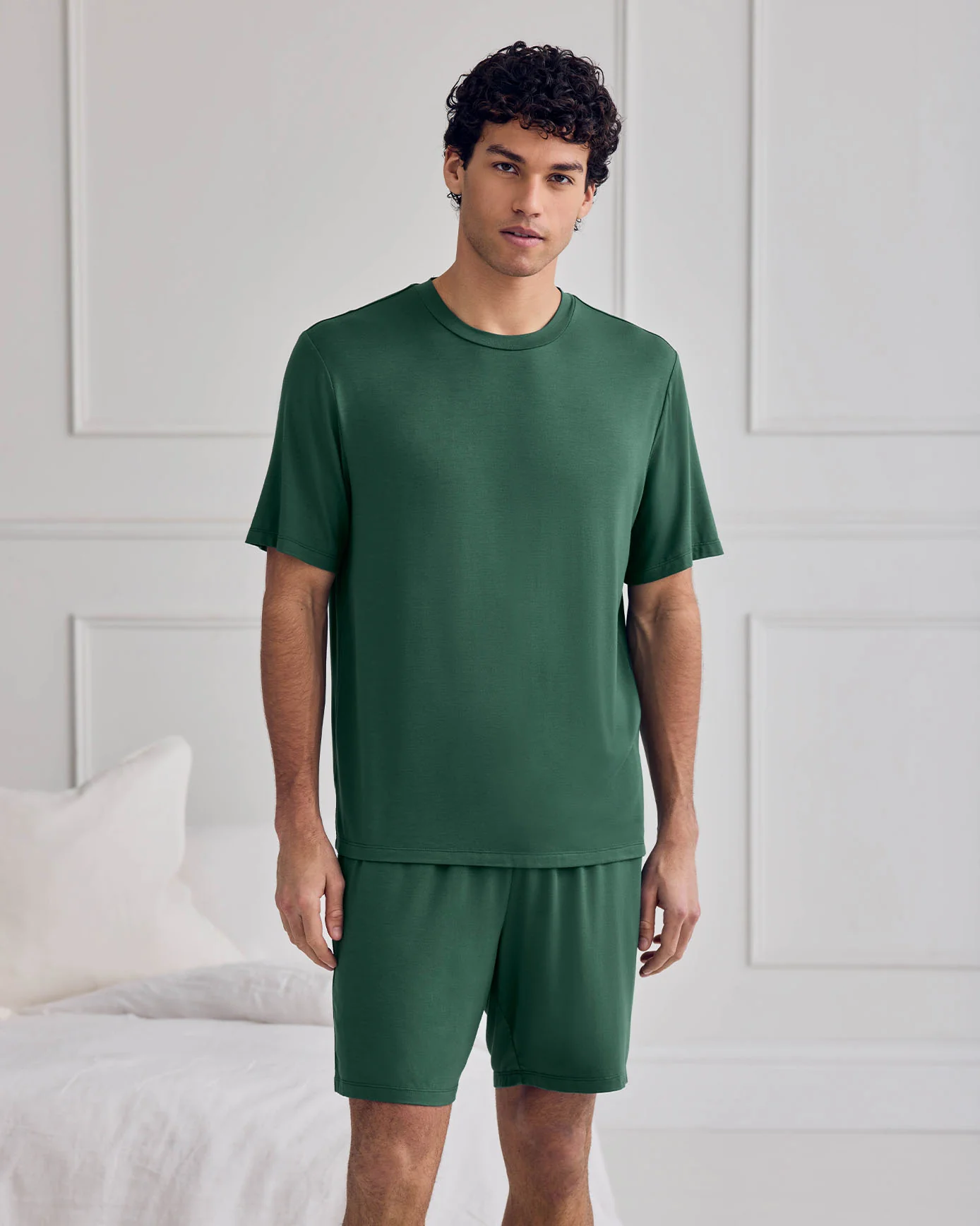 TENCEL™ Modal Crew Neck Short Pyjama Set - Green