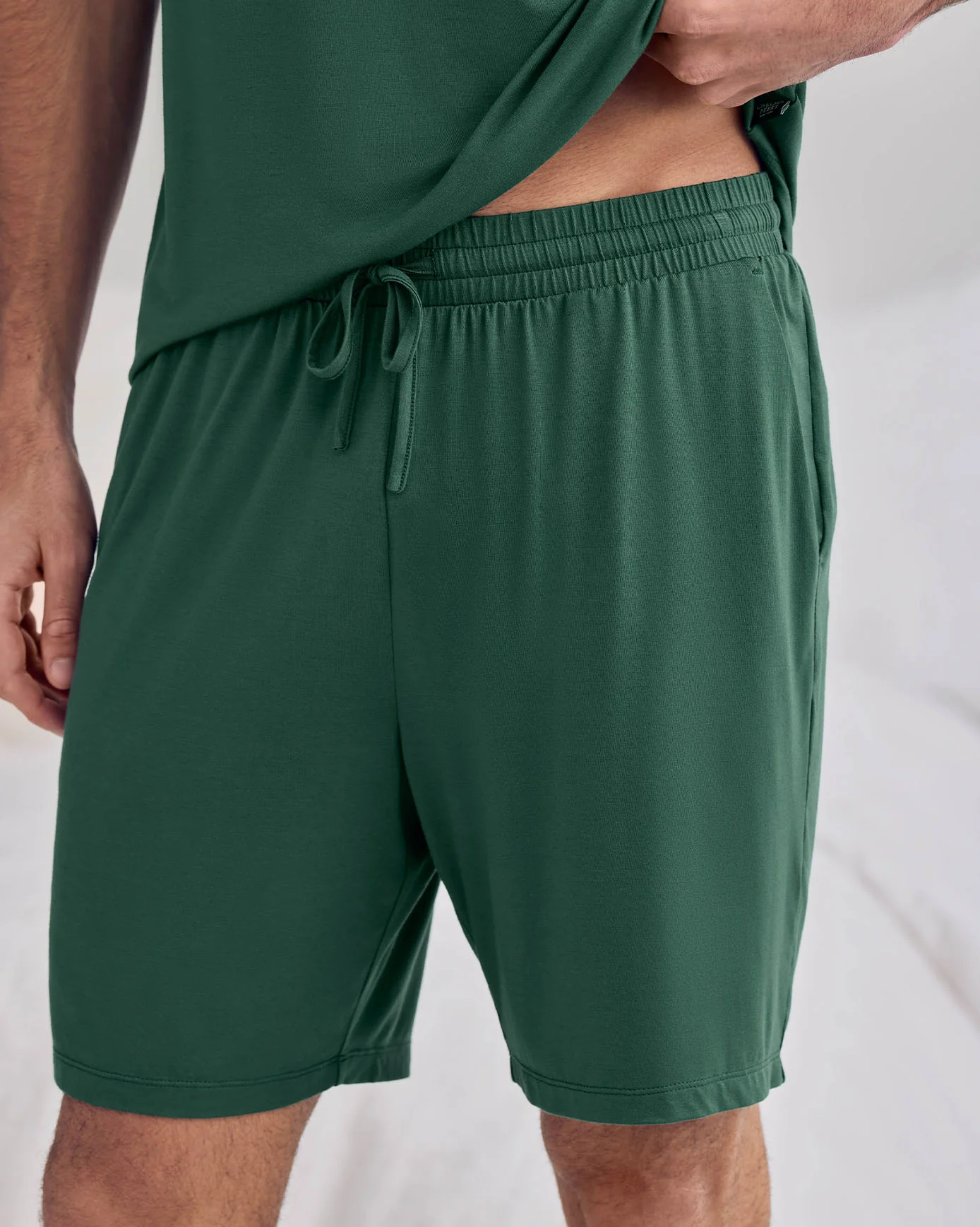 TENCEL™ Modal Crew Neck Short Pyjama Set - Green - Image 3