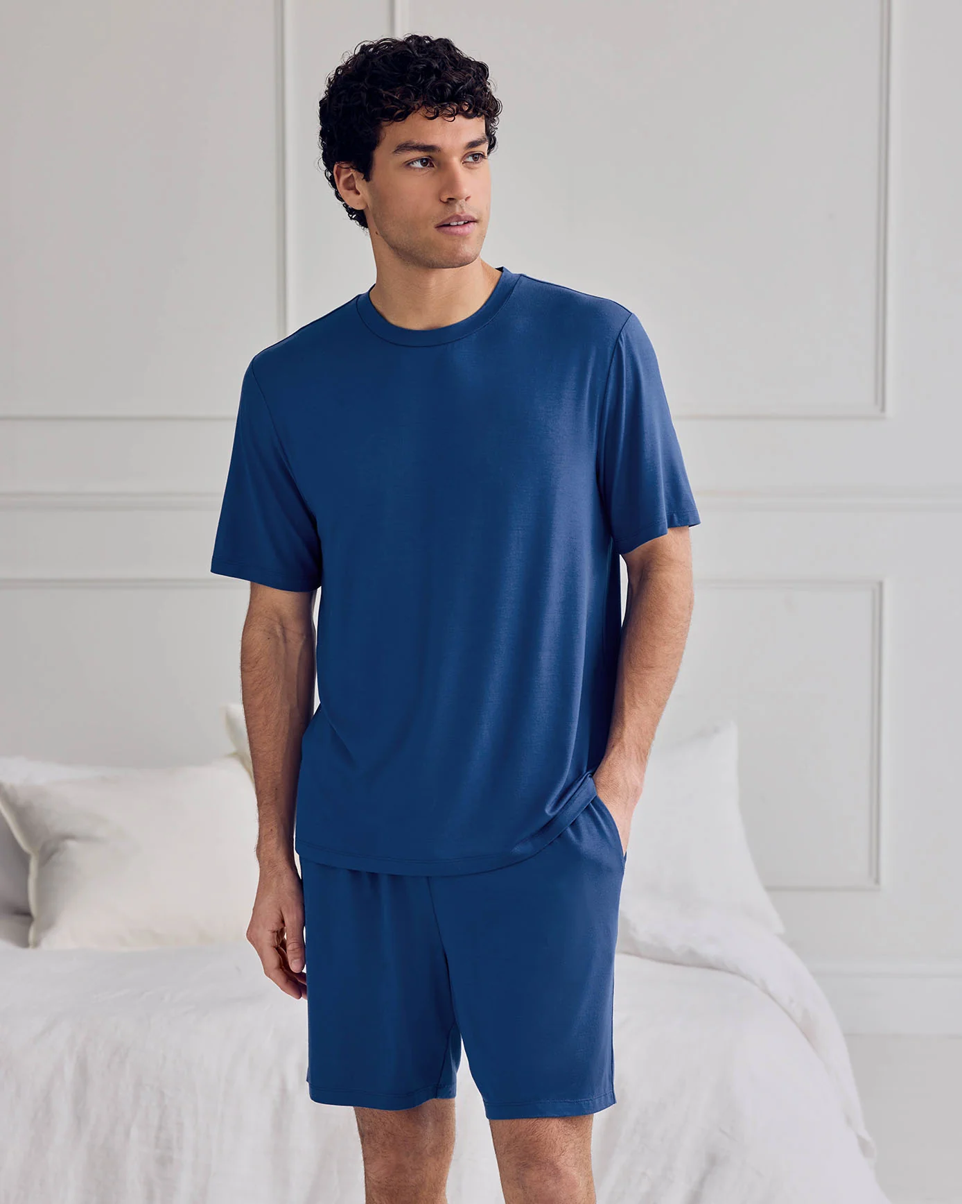 TENCEL™ Modal Crew Neck Short Pyjama Set - Royal Blue