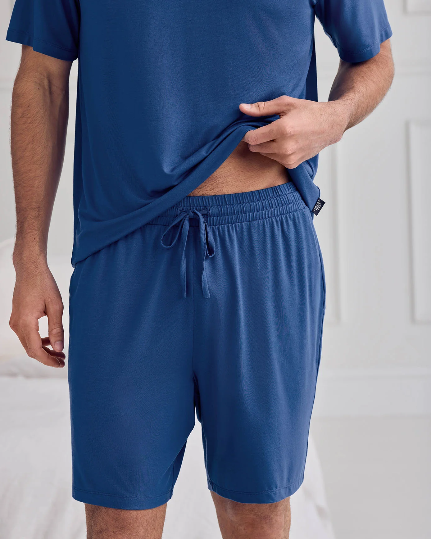 TENCEL™ Modal Crew Neck Short Pyjama Set - Royal Blue - Image 3