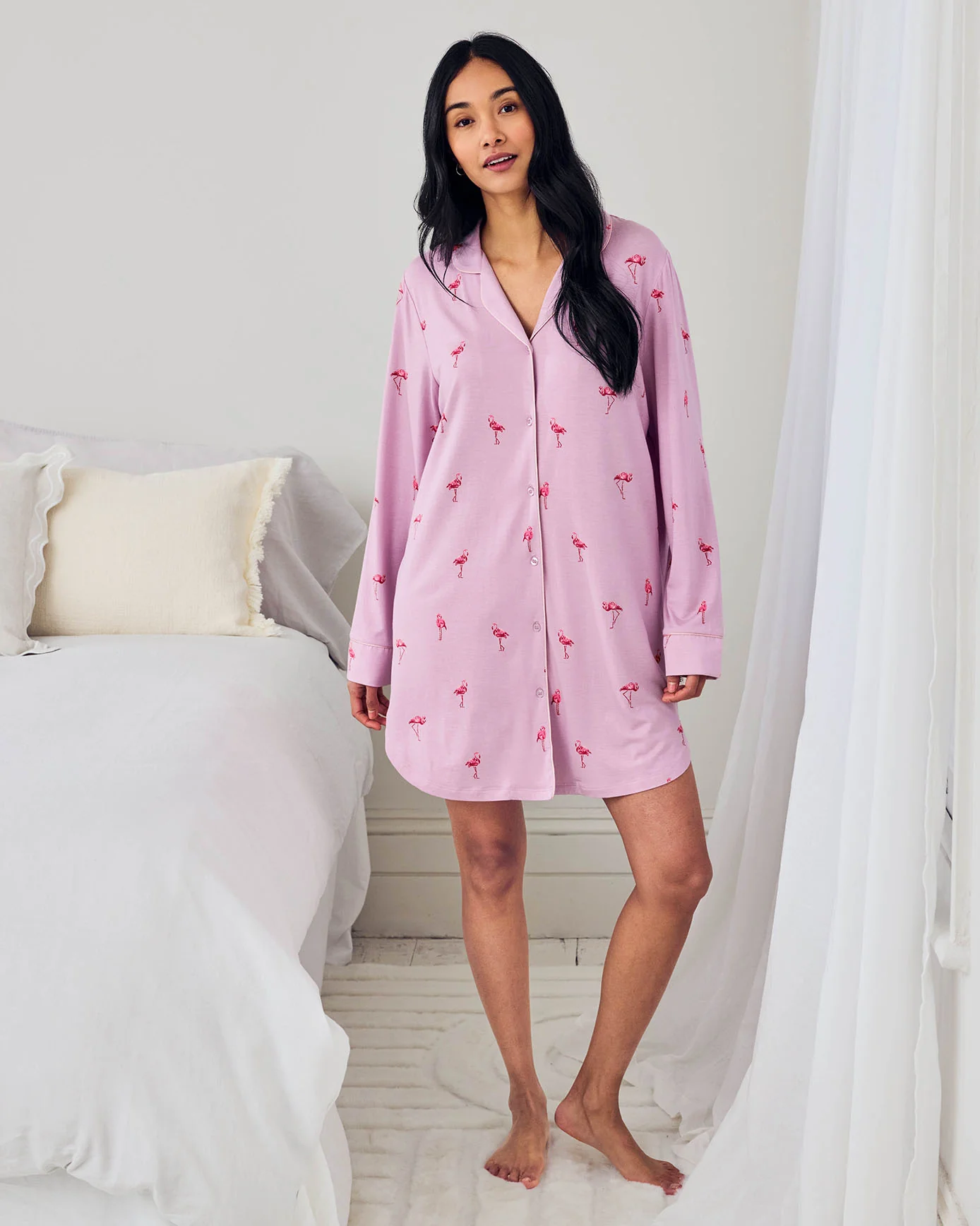 TENCEL™ Modal Flamingo Print Nightshirt