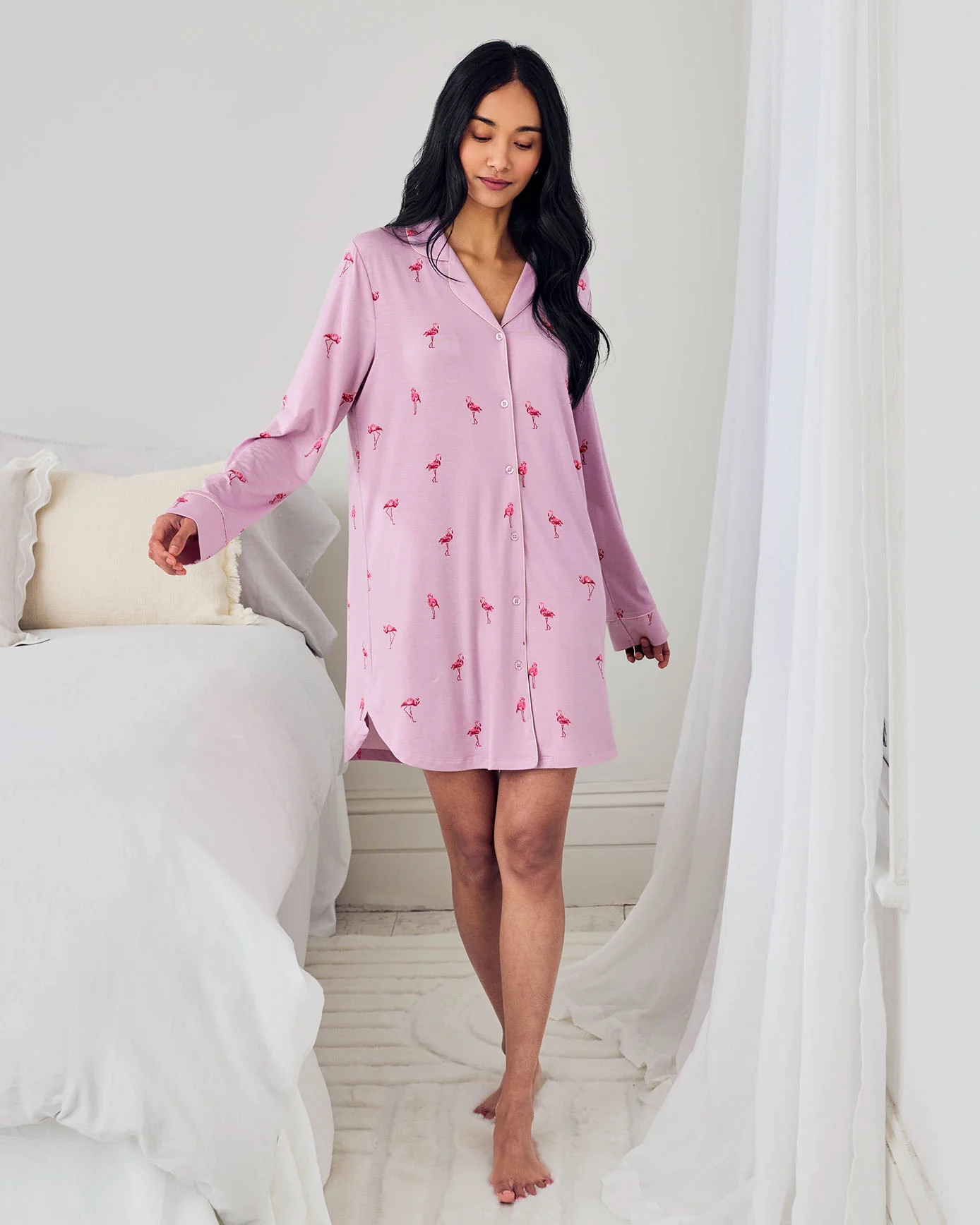 TENCEL™ Modal Flamingo Print Nightshirt - Image 3