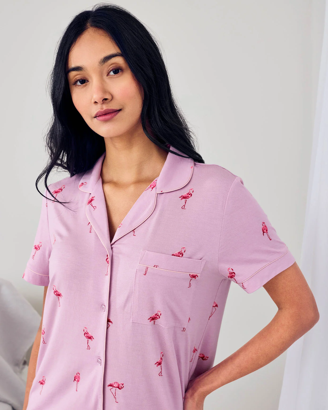 TENCEL™ Modal Flamingo Print Short Pyjama Set - Image 6
