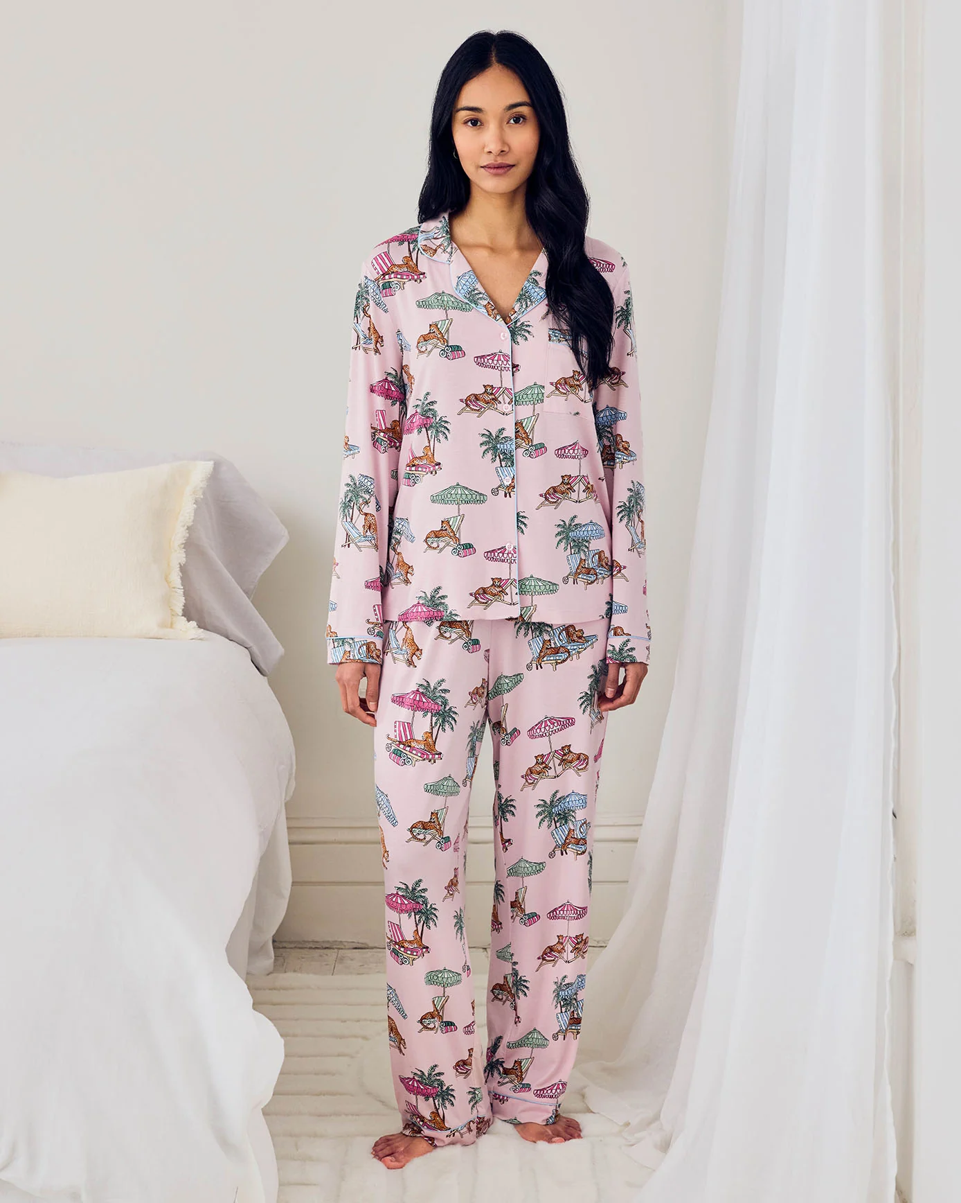 TENCEL™ Modal Lounging Leopards Print Long Pyjama Set