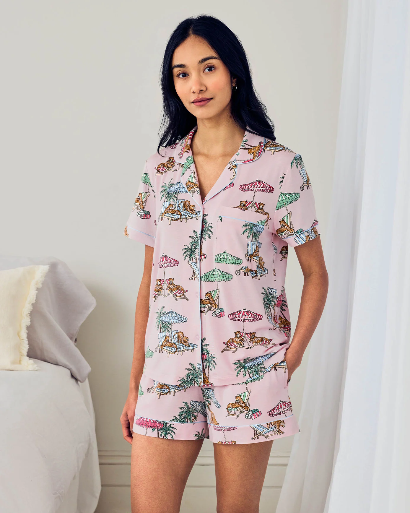 TENCEL™ Modal Lounging Leopards Print Short Pyjama Set