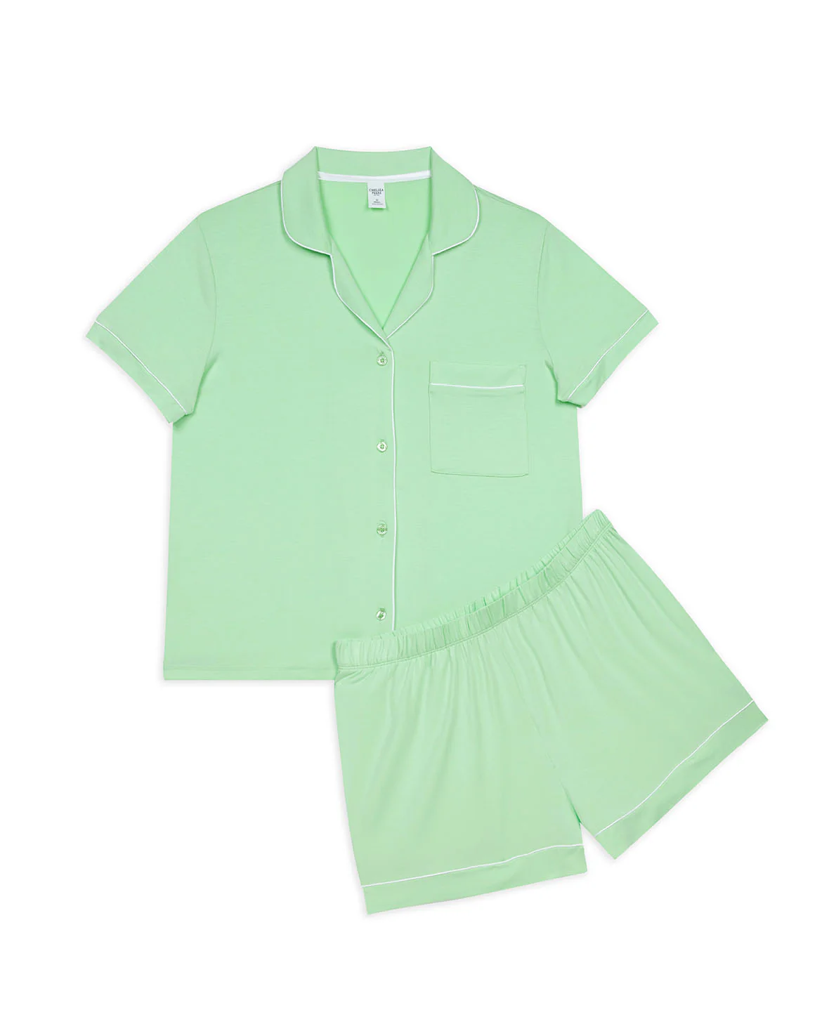 TENCEL™ Modal Short Button Up Pyjama Set - Spring Green - Image 2