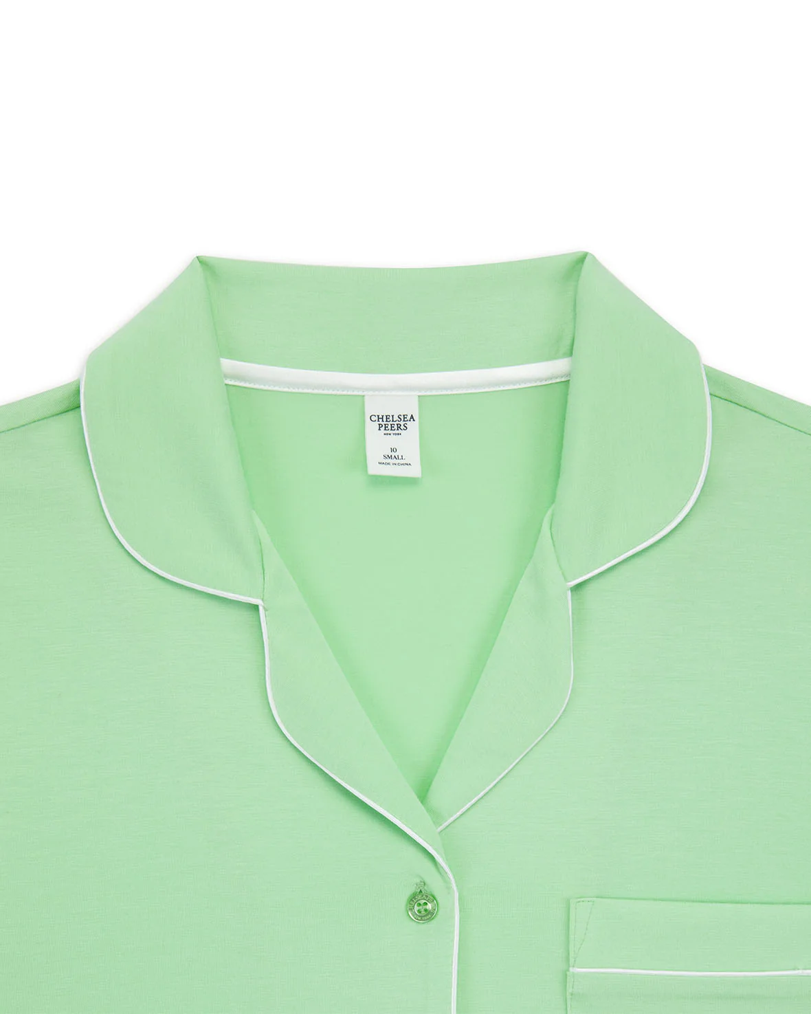 TENCEL™ Modal Short Button Up Pyjama Set - Spring Green - Image 3