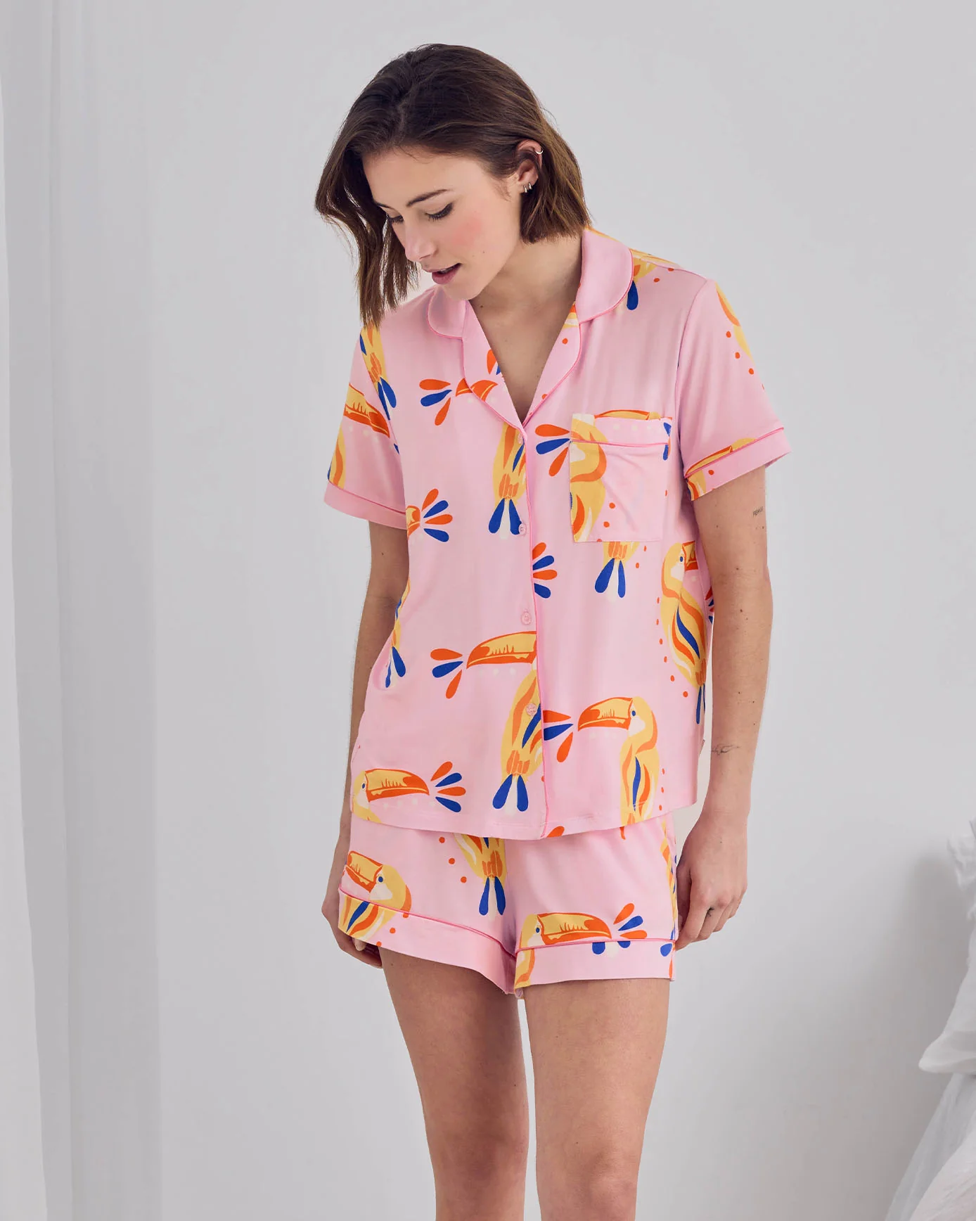 TENCEL™ Modal Toucan Print Short Pyjama Set - Image 7