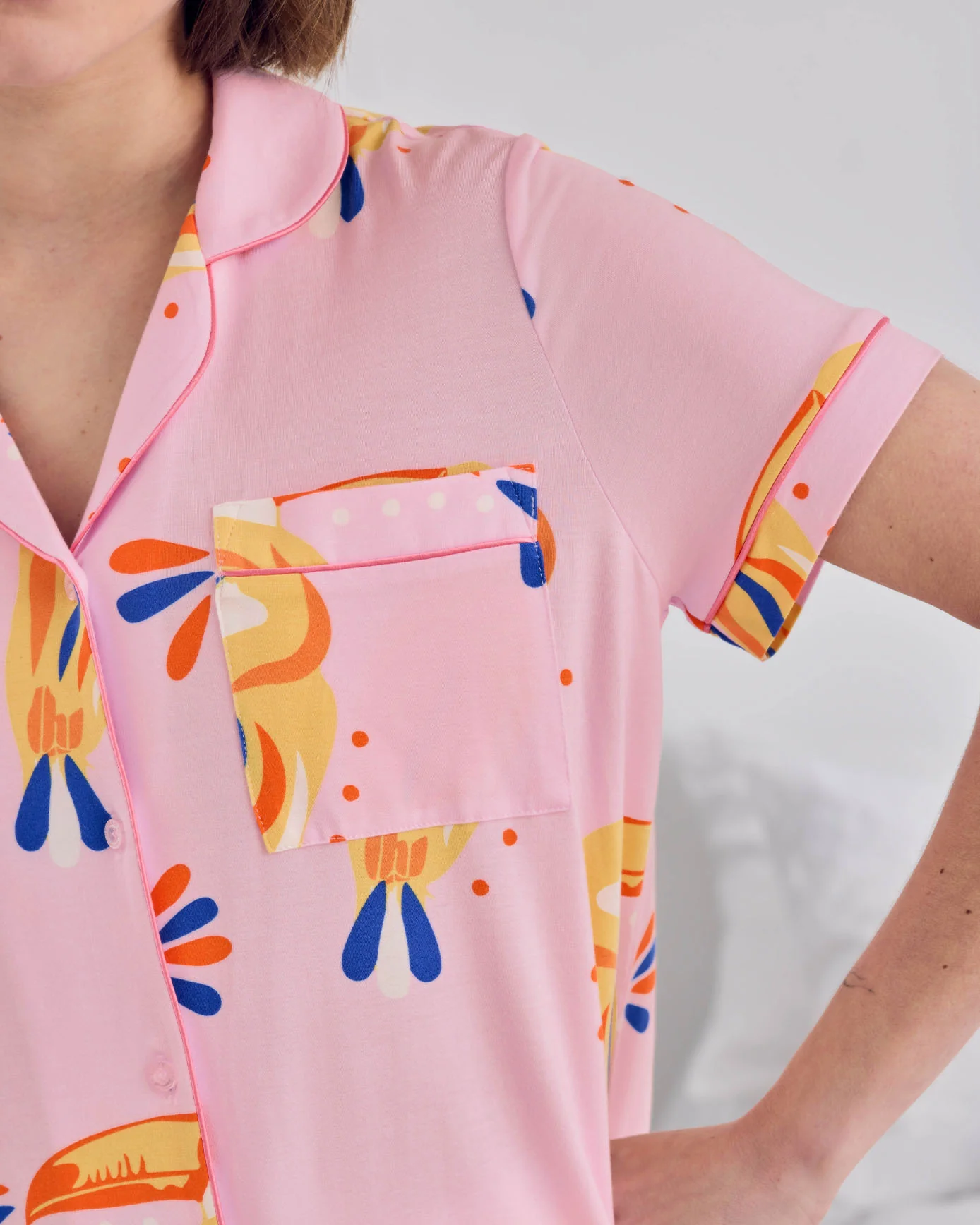 TENCEL™ Modal Toucan Print Short Pyjama Set - Image 8