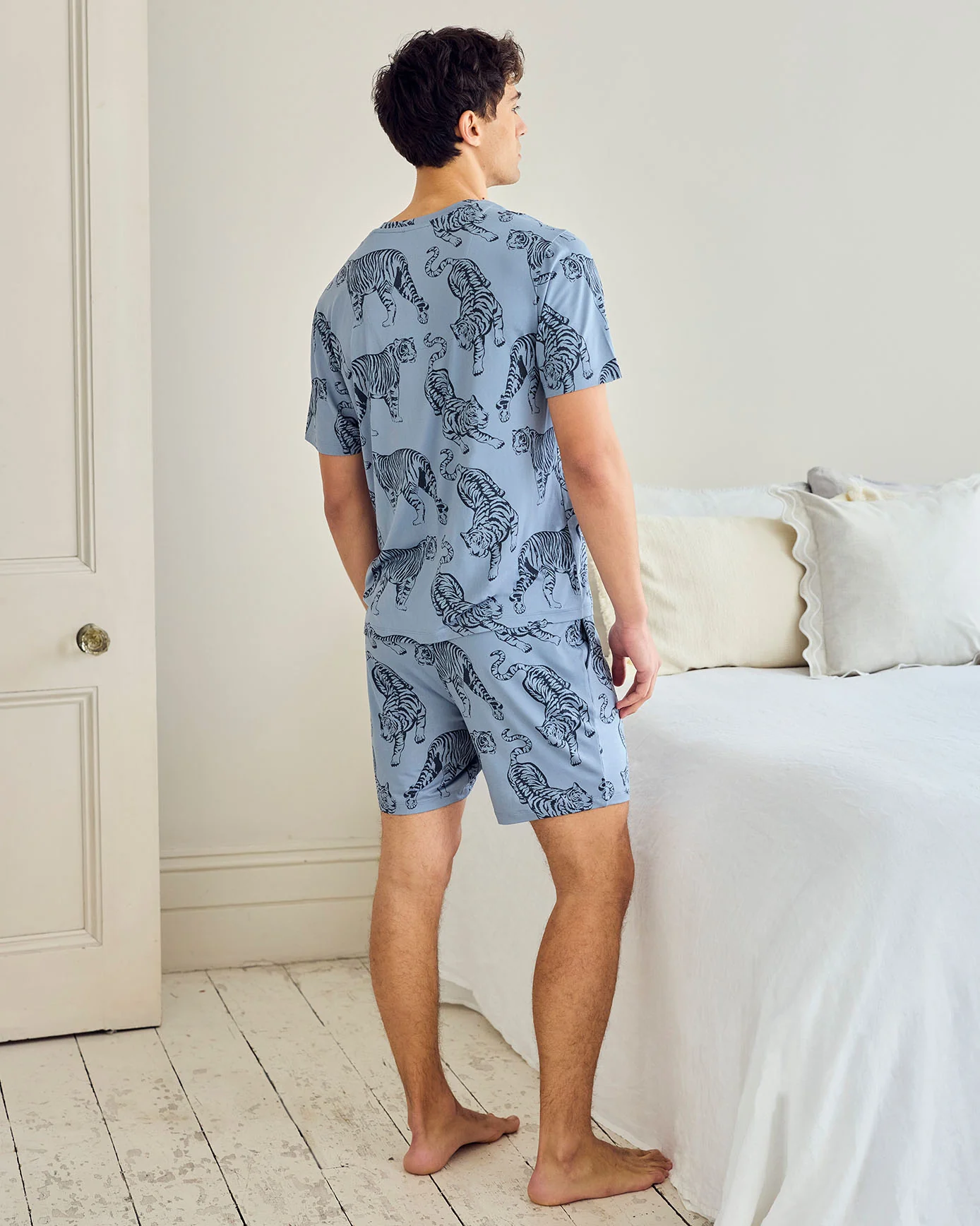 Tiger Print Short Pyjama Set - Indigo - Image 4