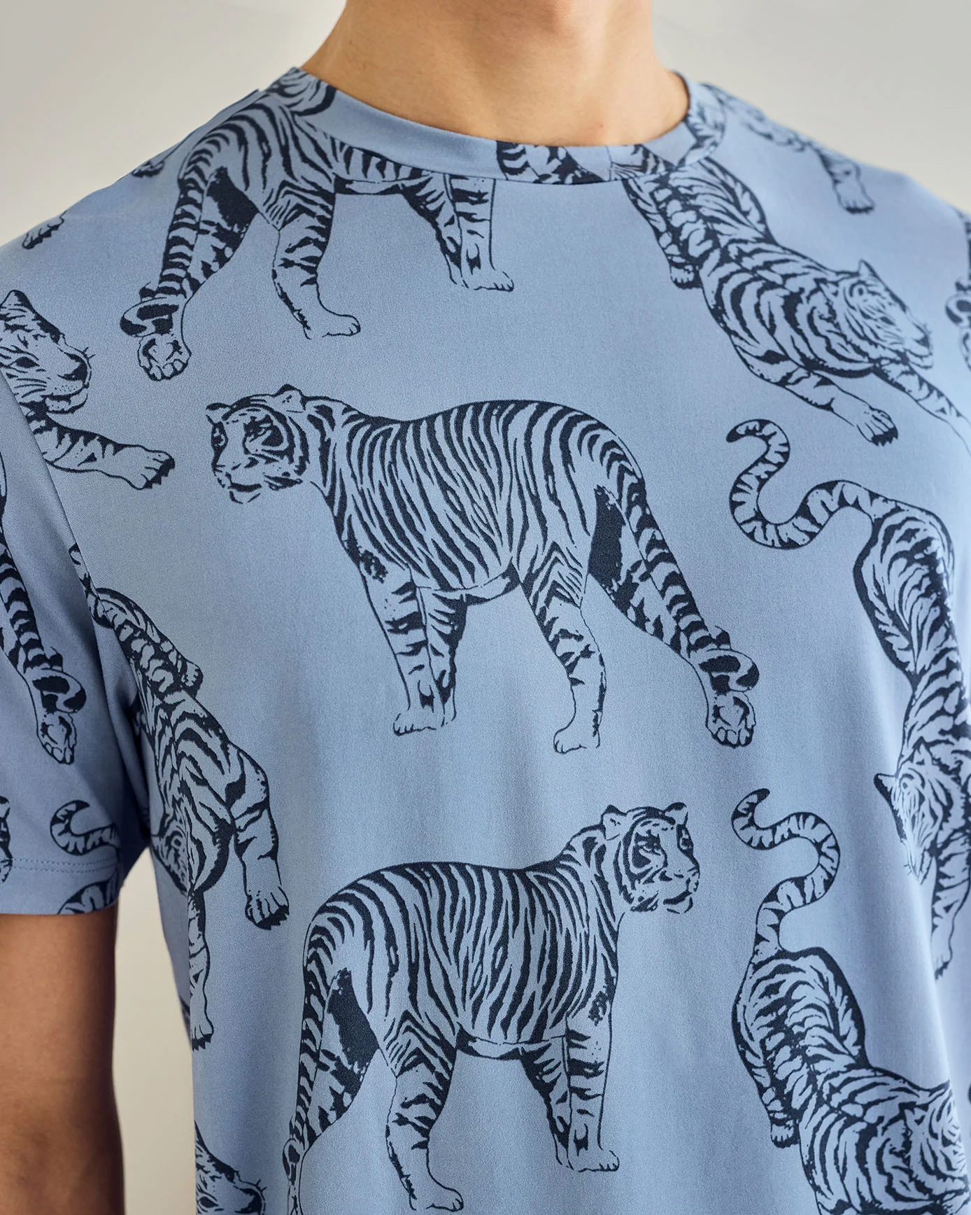 Tiger Print Short Pyjama Set - Indigo - Image 5