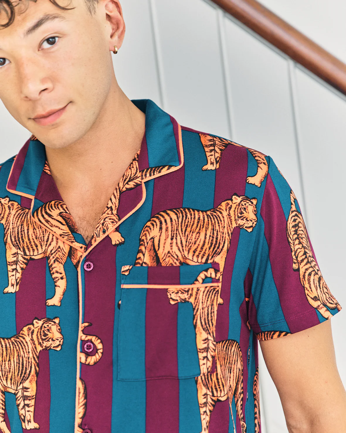 Tiger Stripe Print Long Pyjama Set - Image 3